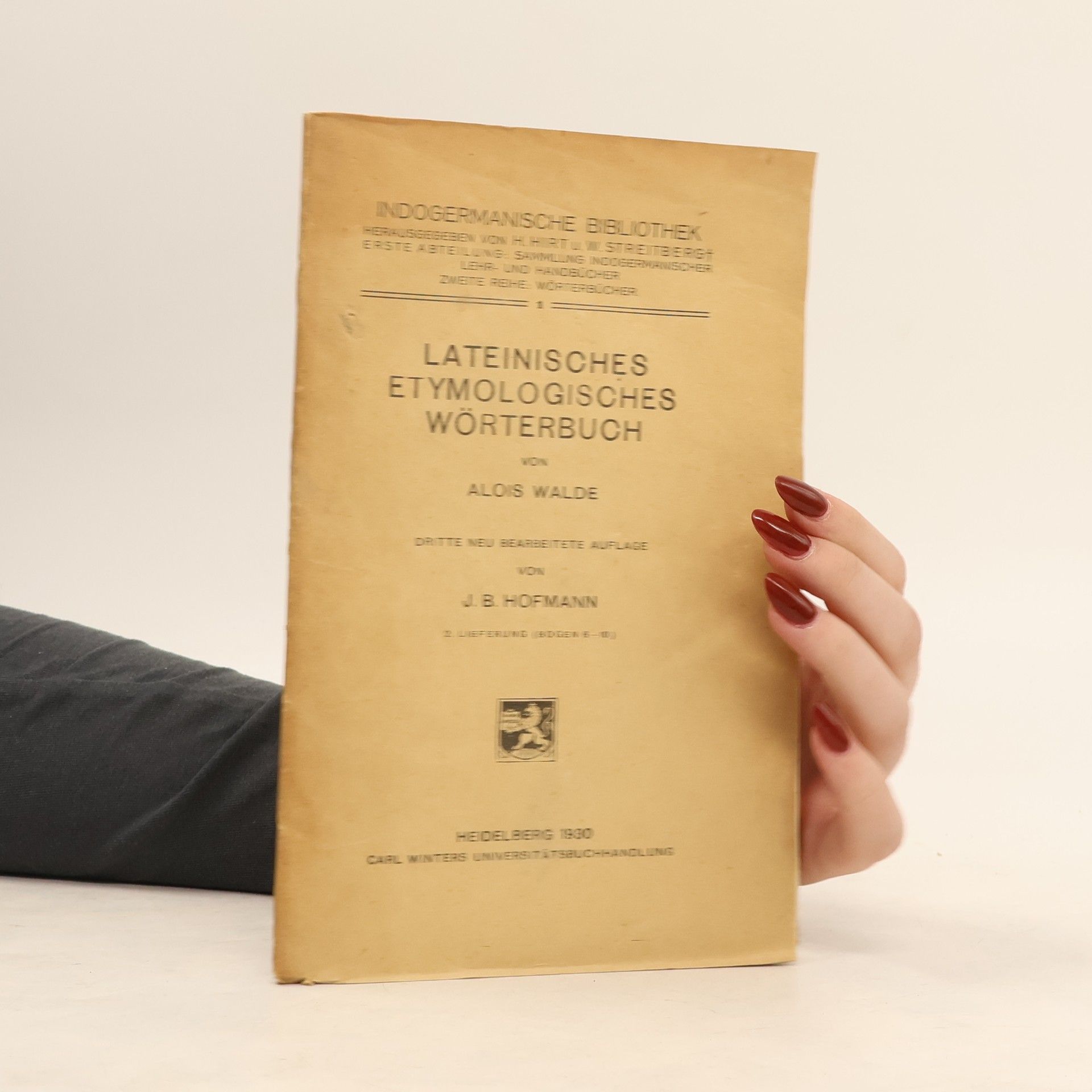 Alois Walde Lateinisches Etymologisches Worterbuch