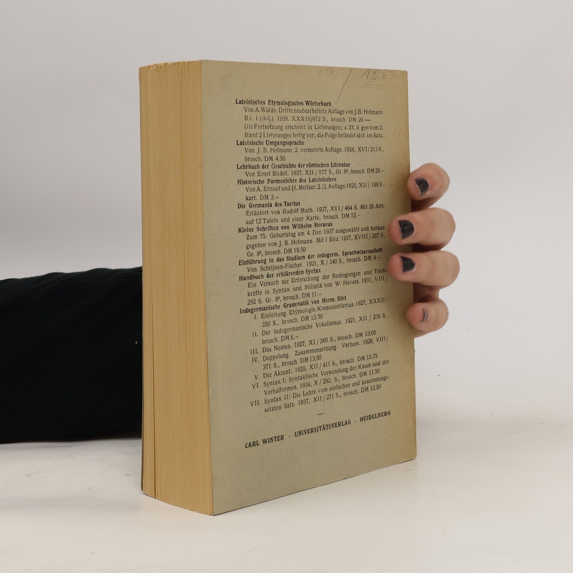 Ferdinand Sommer Handbuch der lateinischen Laut- und Formenlehre