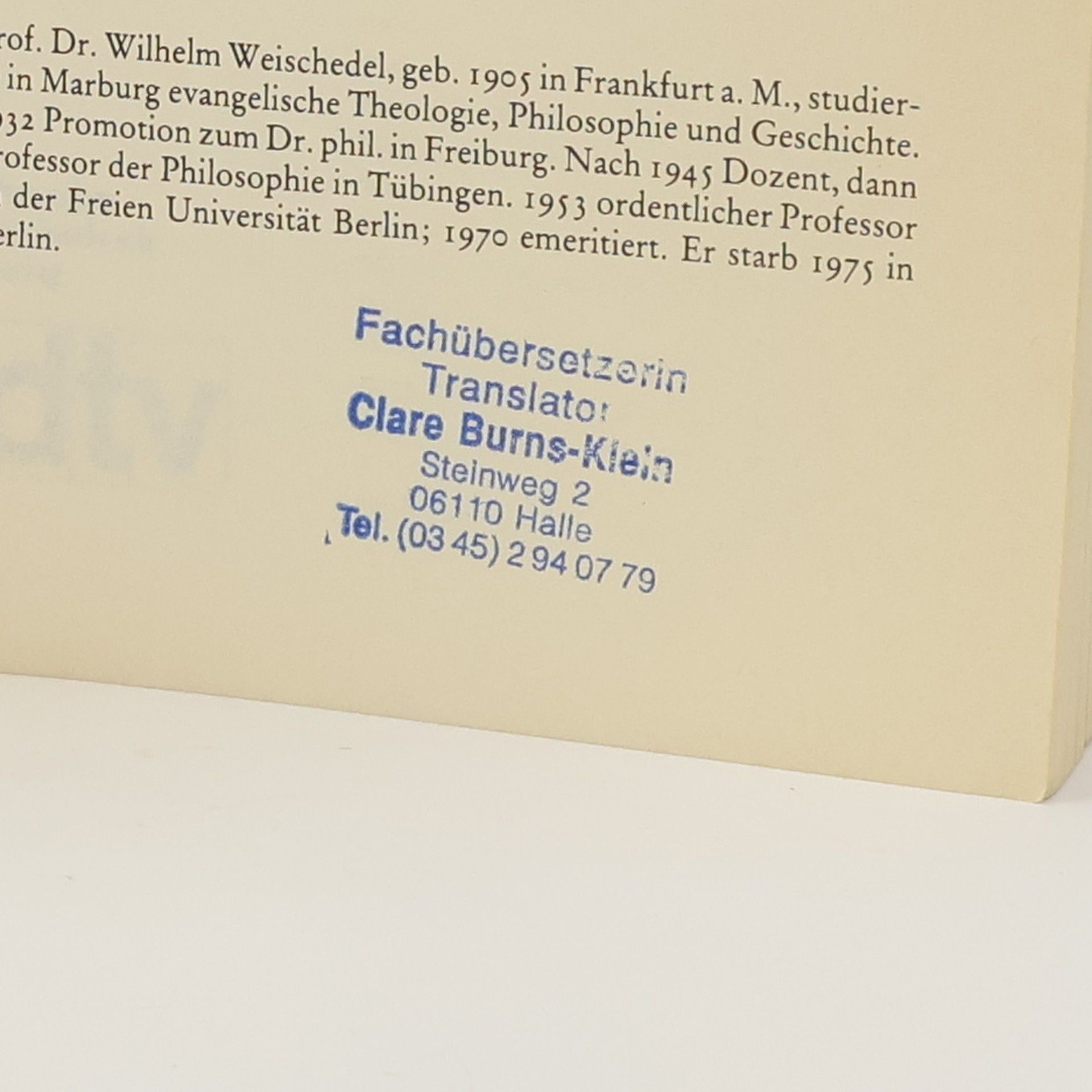 Weischedel Wilhelm Die philosophische Hintertreppe