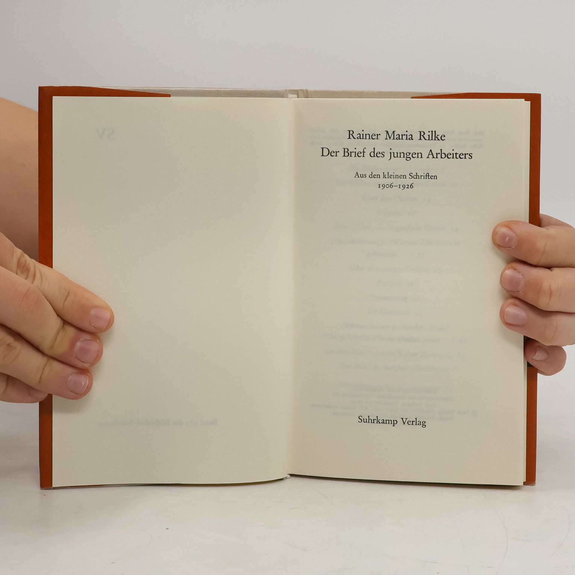 Rainer Maria Rilke Bibliothek Suhrkamp: Der Brief des jungen Arbeiters