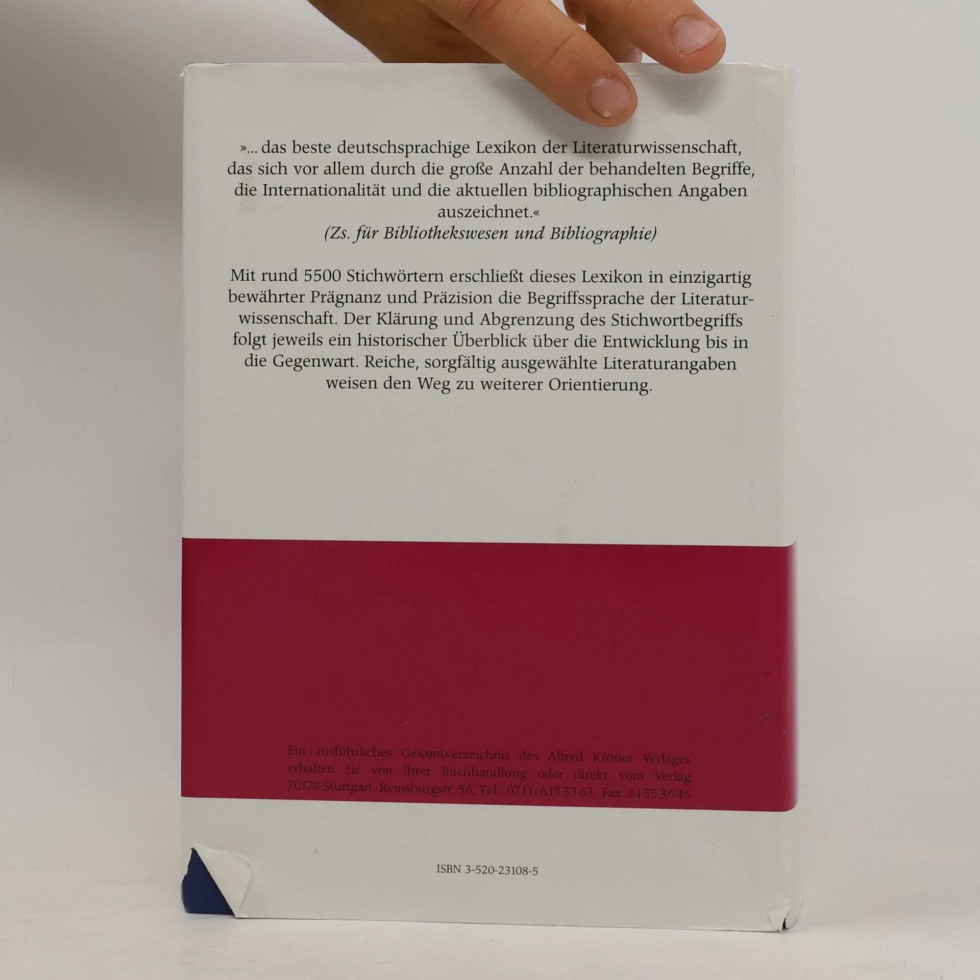 Gero von Wilpert Sachwörterbuch der Literatur