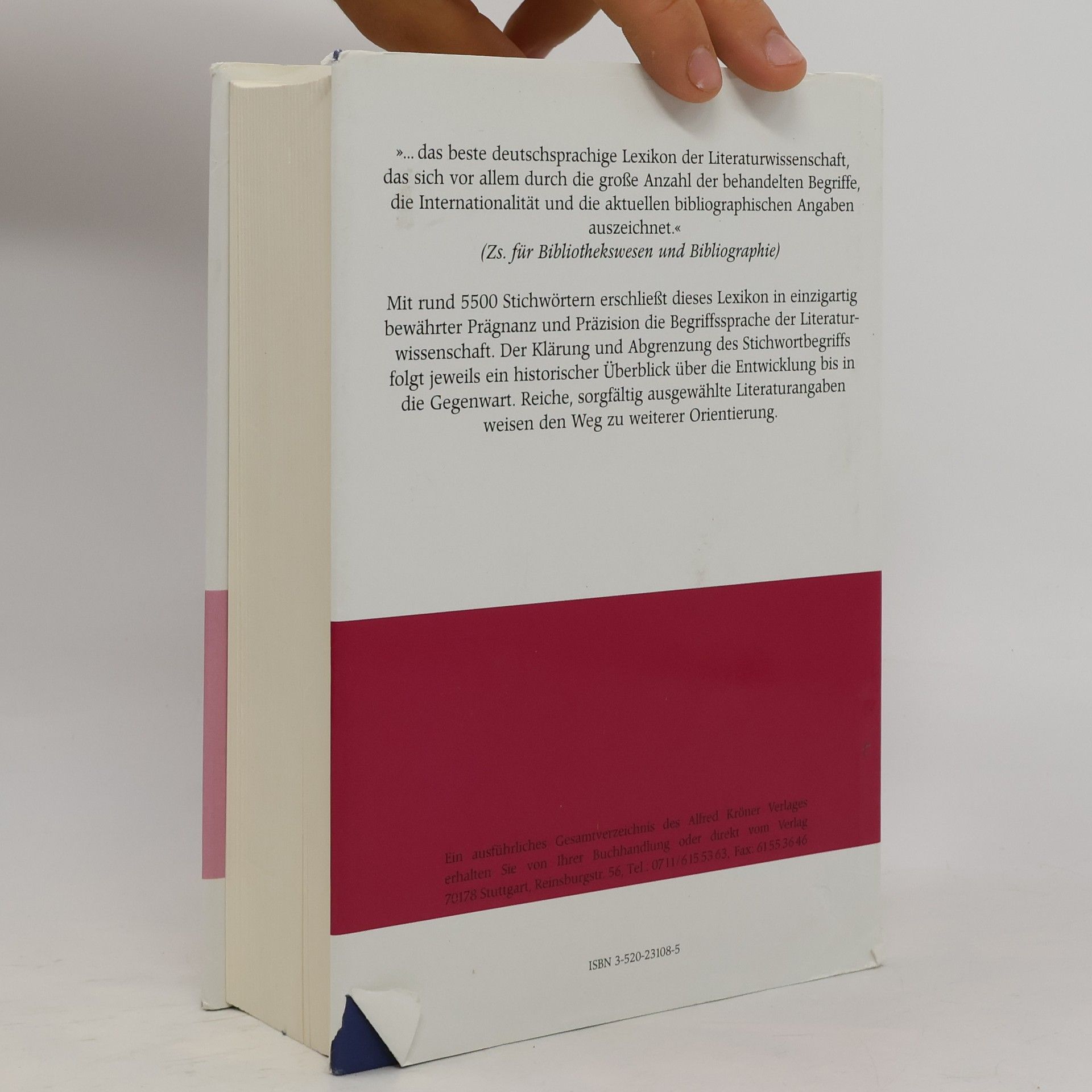 Gero von Wilpert Sachwörterbuch der Literatur