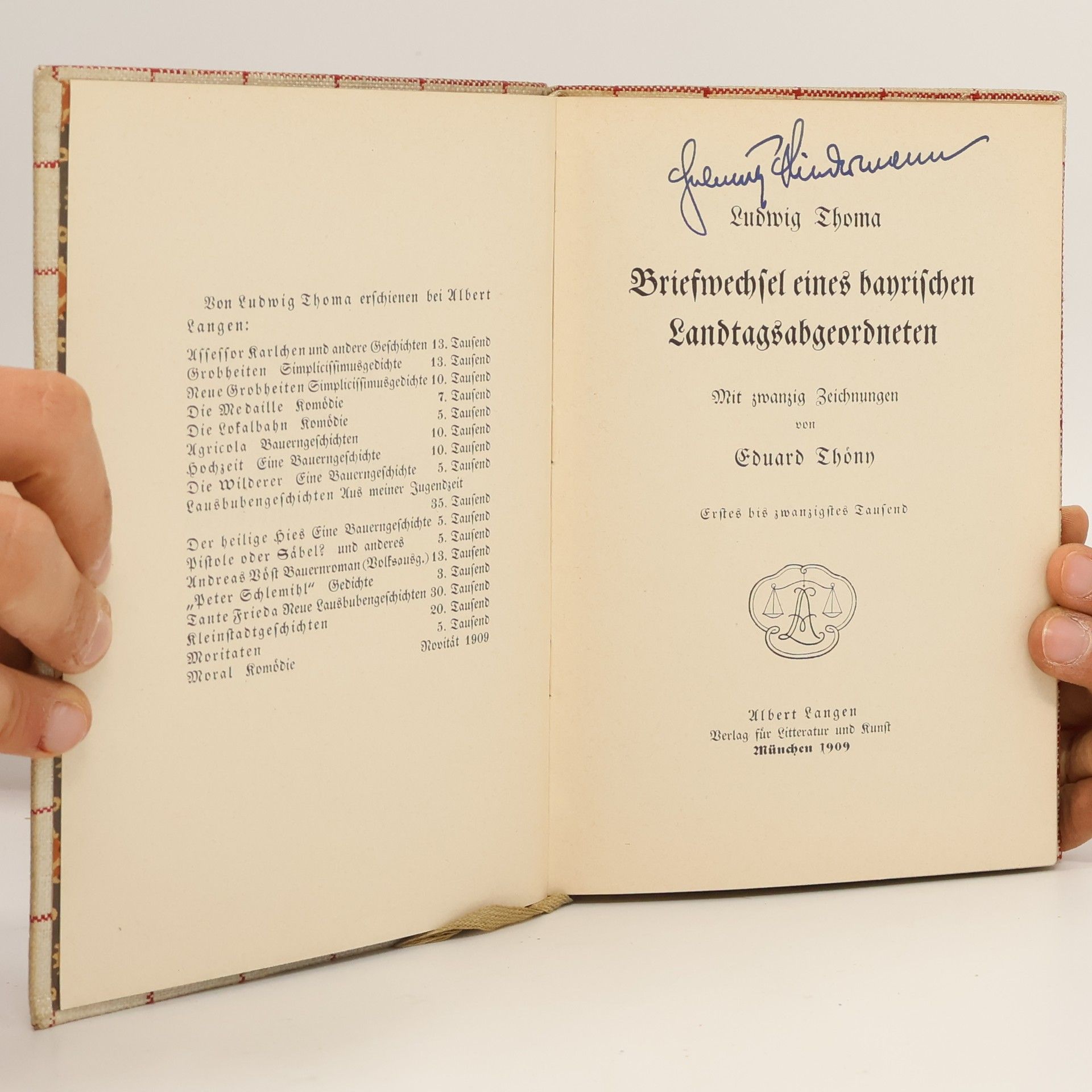 Ludwig Thoma Briefwechsel Eines Bayrischen Landtagsabgeordneten