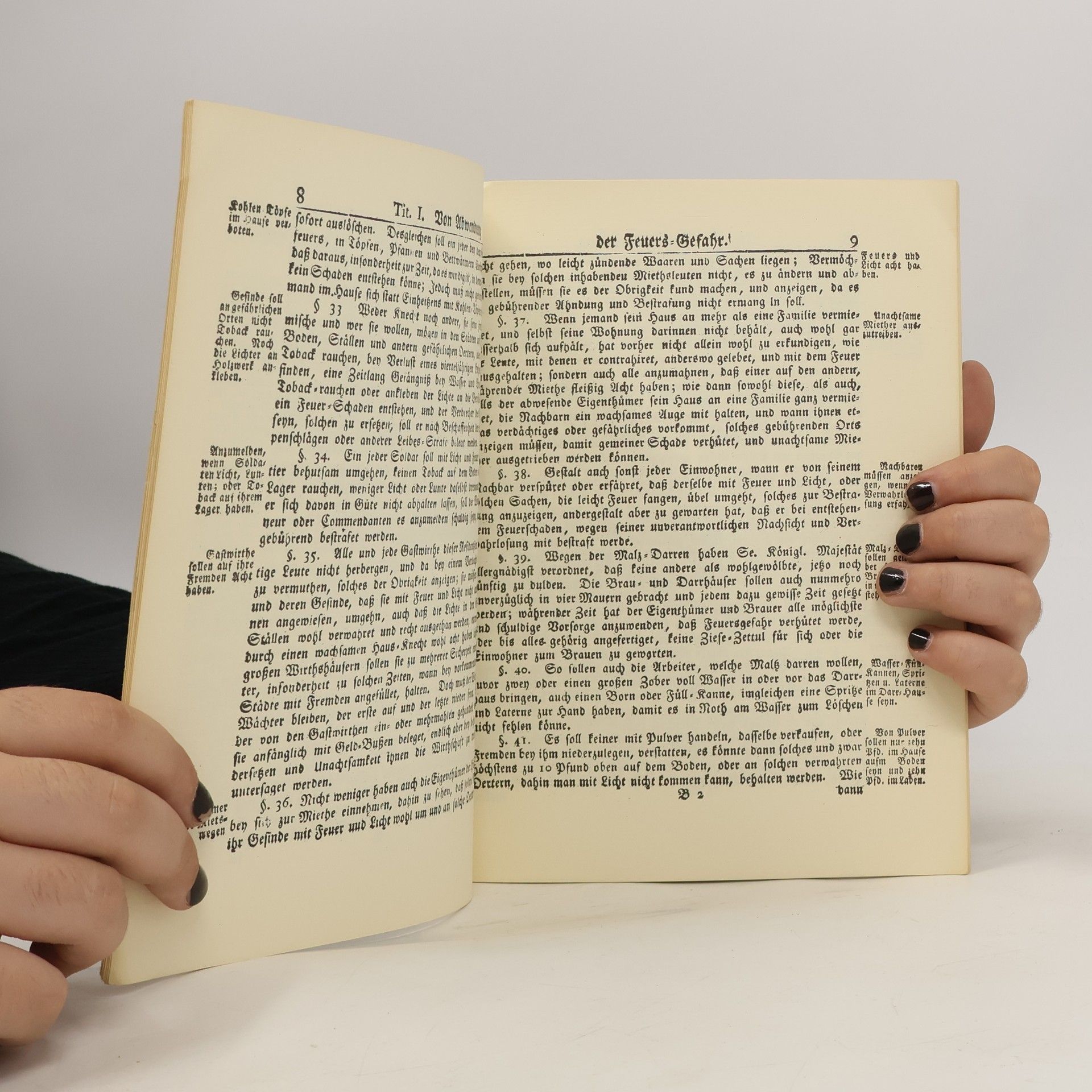 Prussia (Kingdom) Königliche preussische Feuer-Ordnung, welcher in denen Königl. Residenzien Berlin und Vorstädten von jedermann aufs allergenaueste nachgelebet werden soll