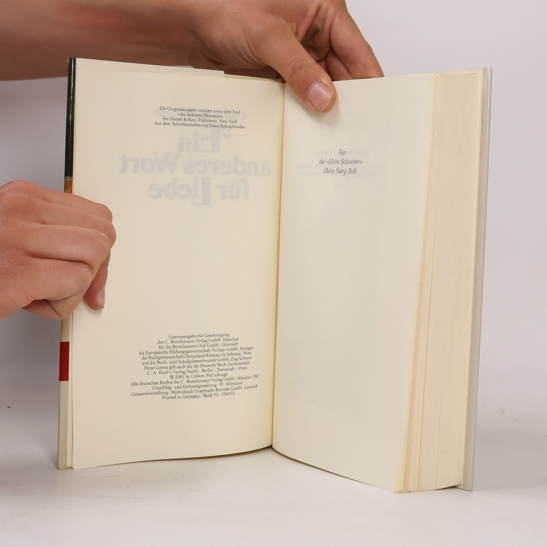 Colleen McCullough Ein anderes Wort für Liebe