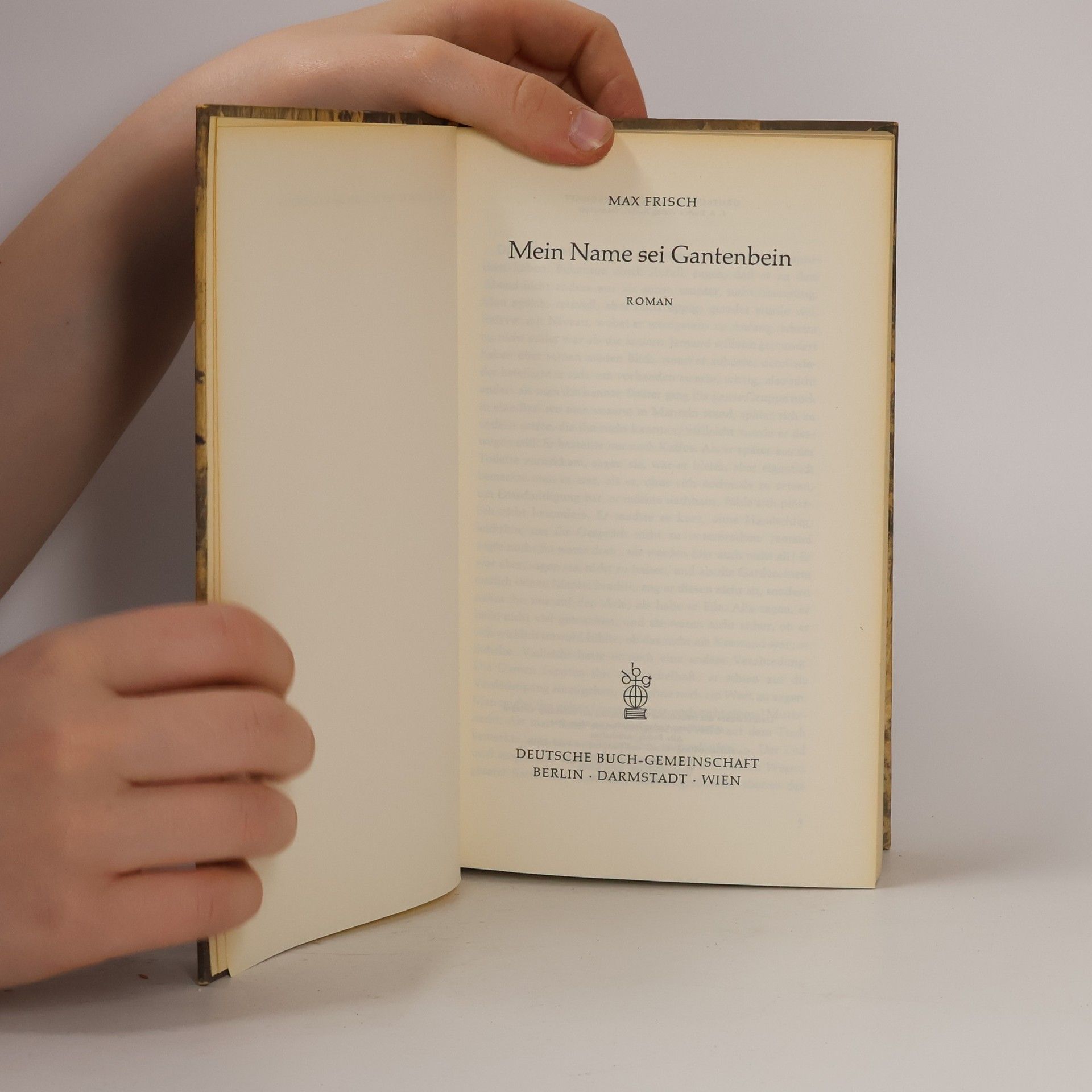 Max Frisch Mein Name sei Gantenbein