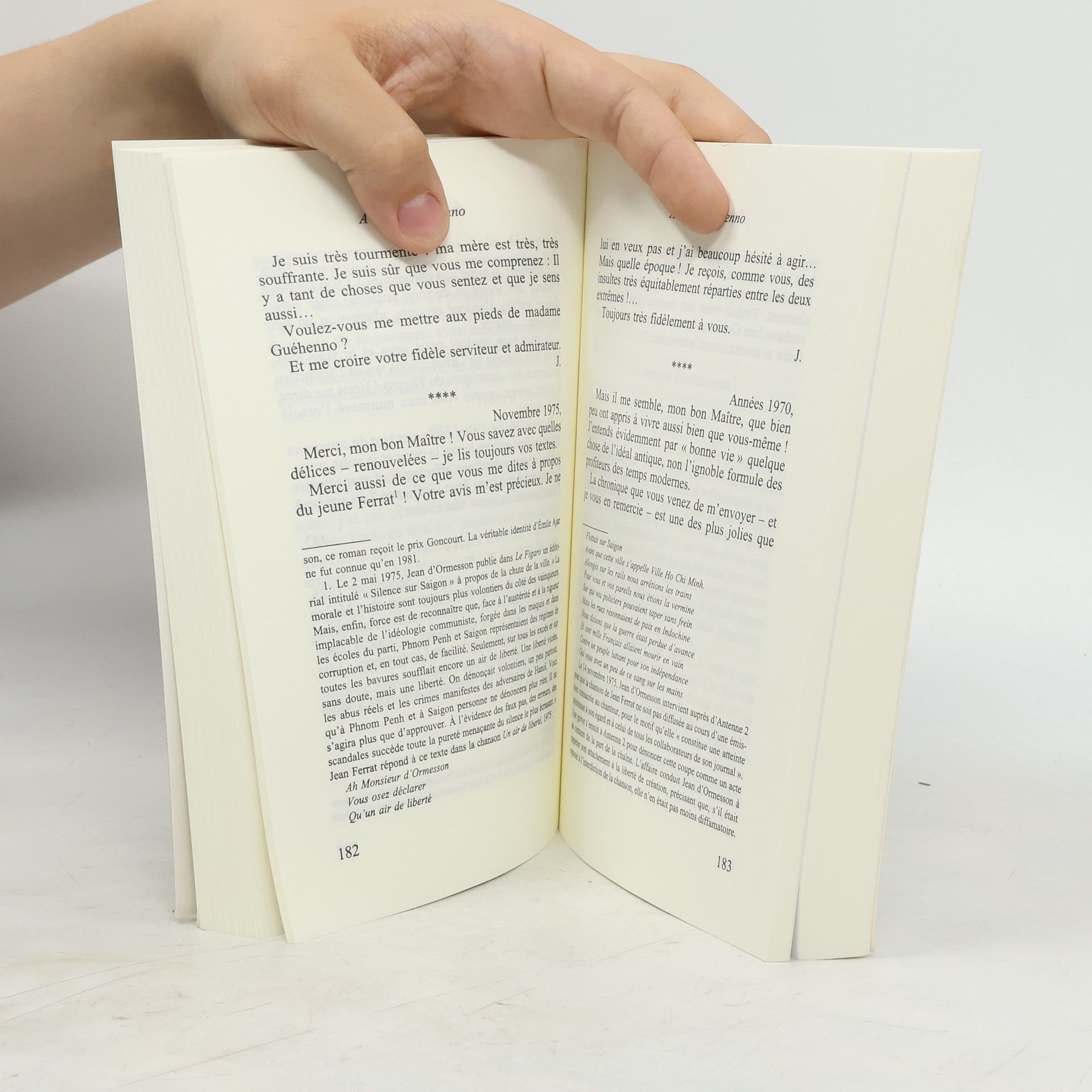 Jean d'Ormesson Des messages portés par les nuages - Lettres à des amis