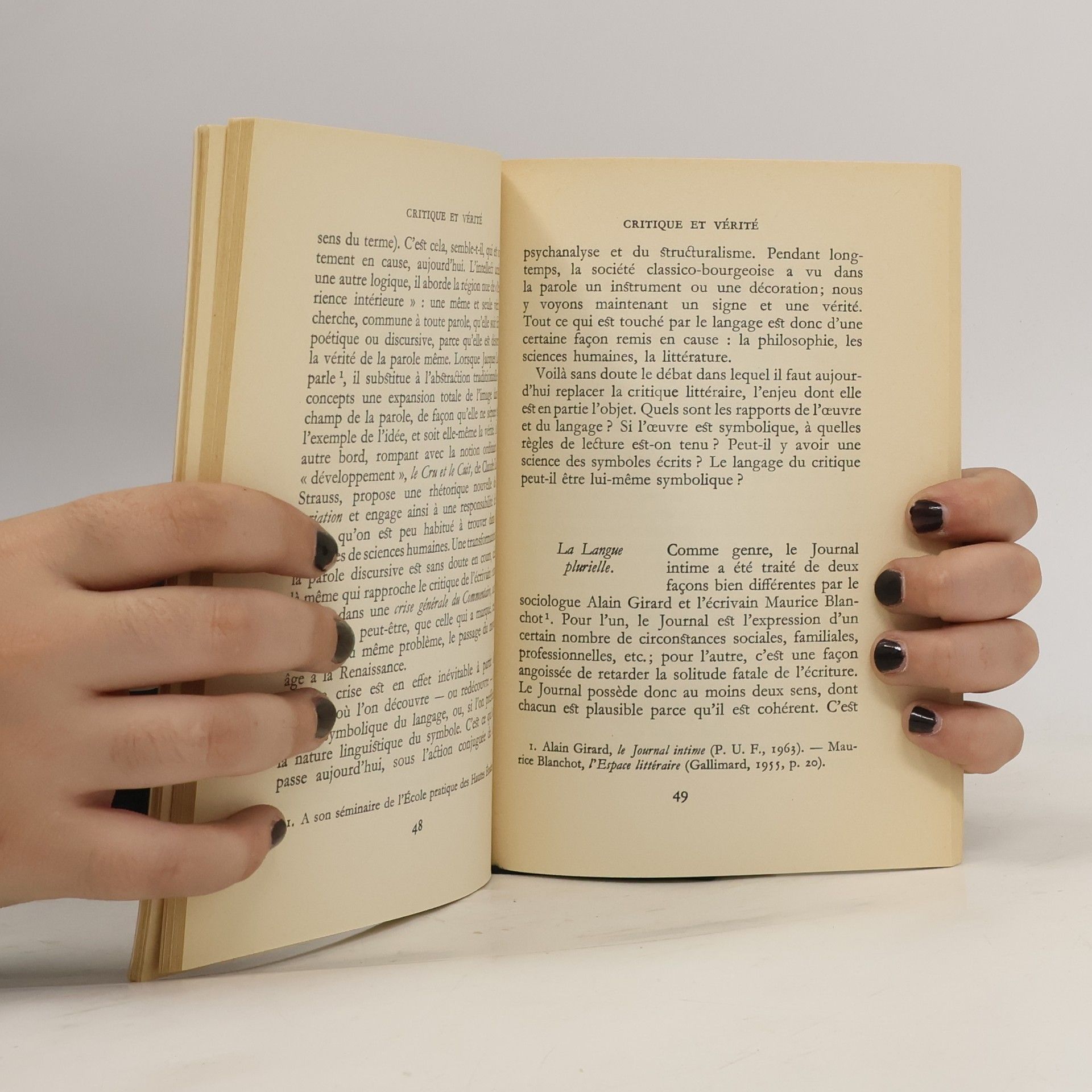 Roland Barthes Critique et vérité