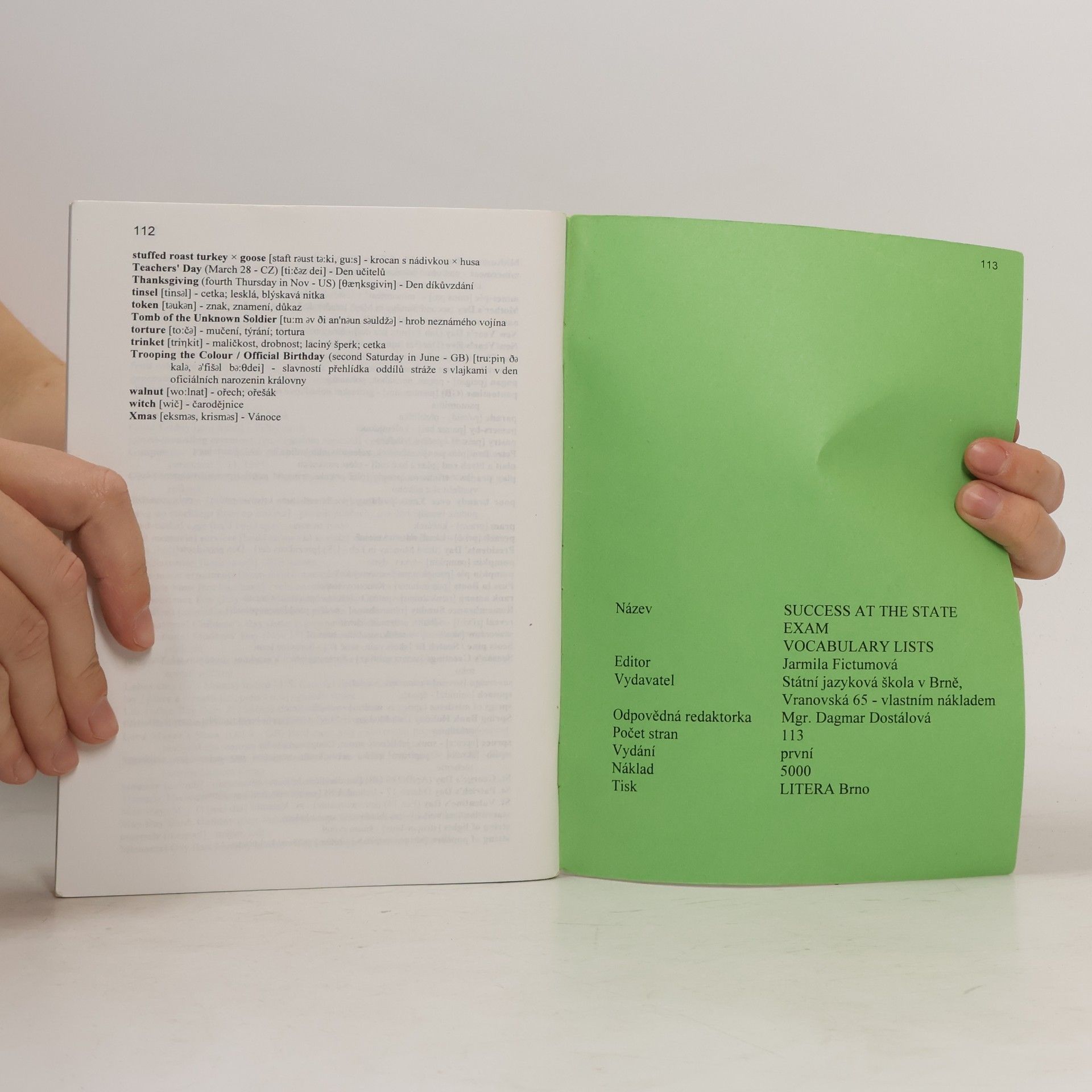 Jarmila Fictumová Success at the State Exams. Vocabulary Lists