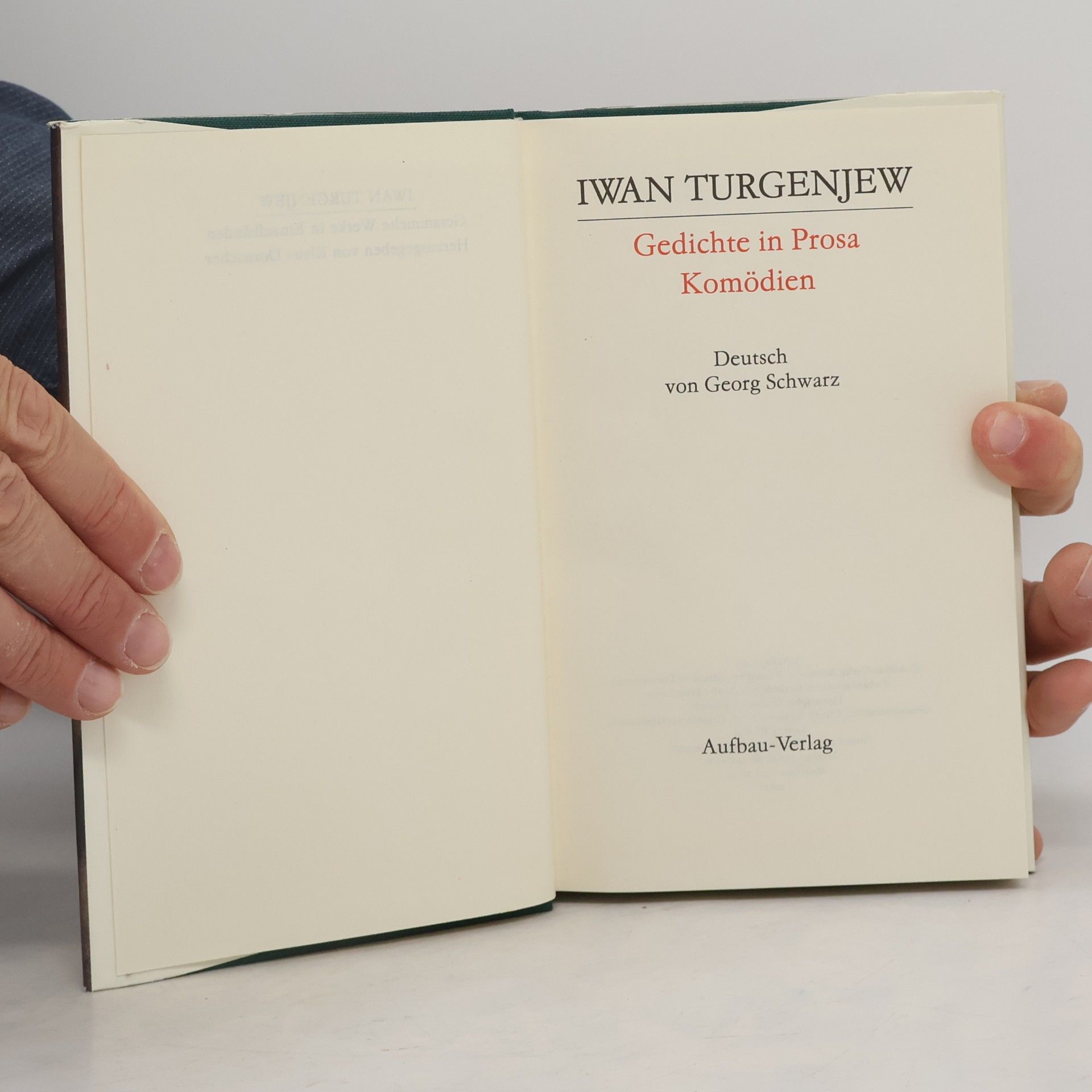 Ivan Turgenev Gedichte in Prosa. Komödien