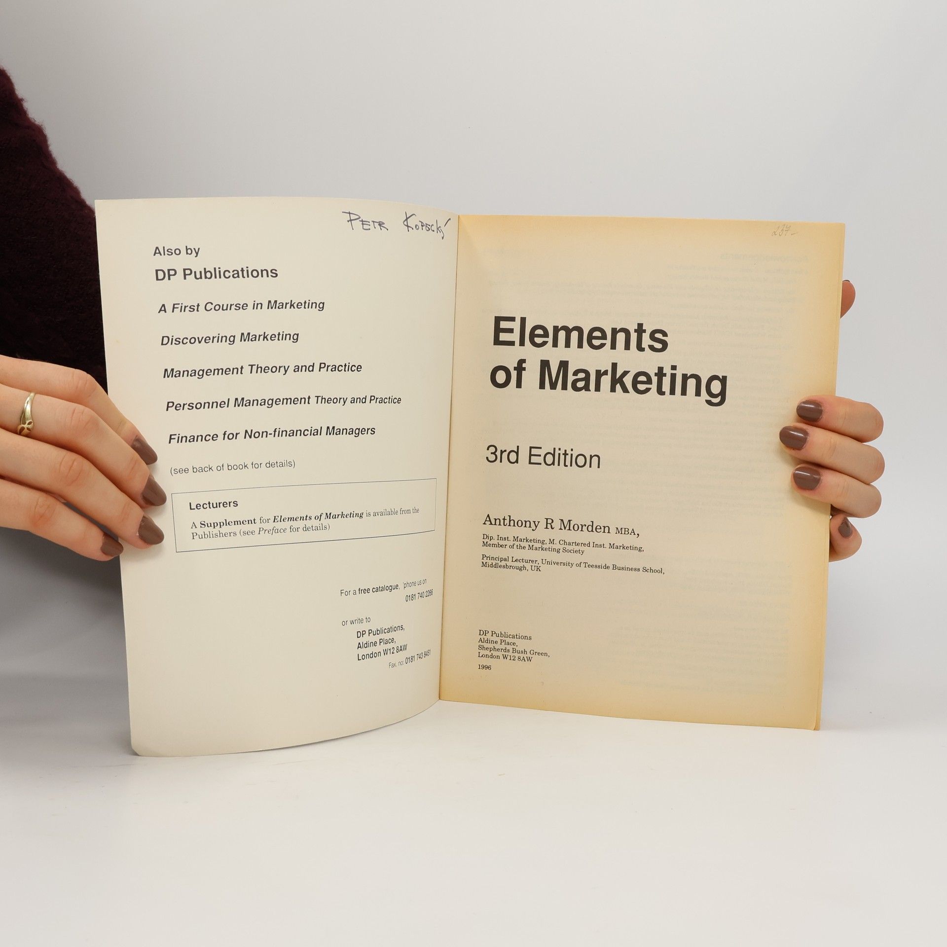 Anthony R. Morden Elements of Marketing - 3rd Edition - The Complete Course Text
