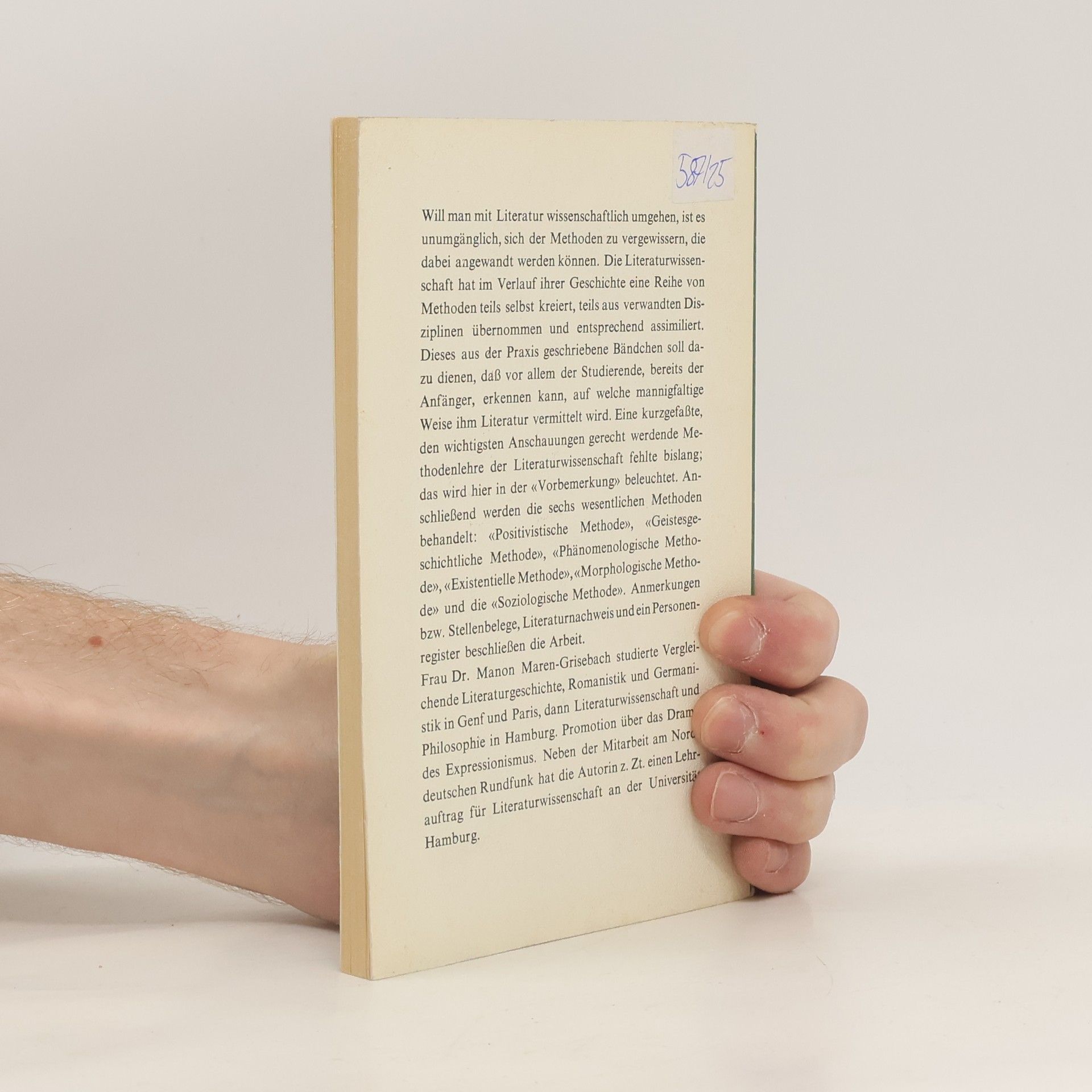 Manon Maren-Grisebach Methoden der Literaturwissenschaft