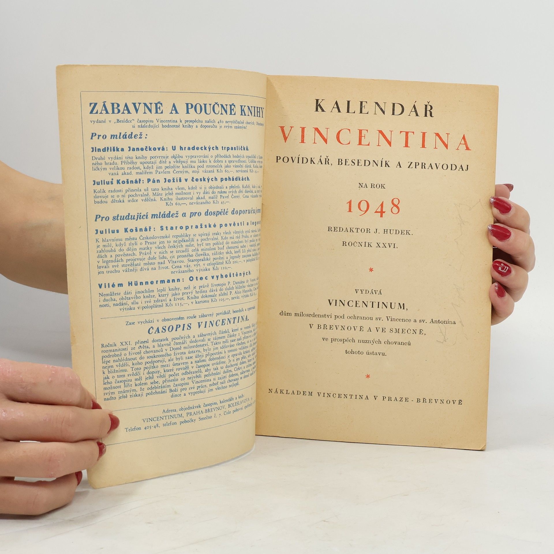Hudek J. Kalendář Vincentina na rok 1948