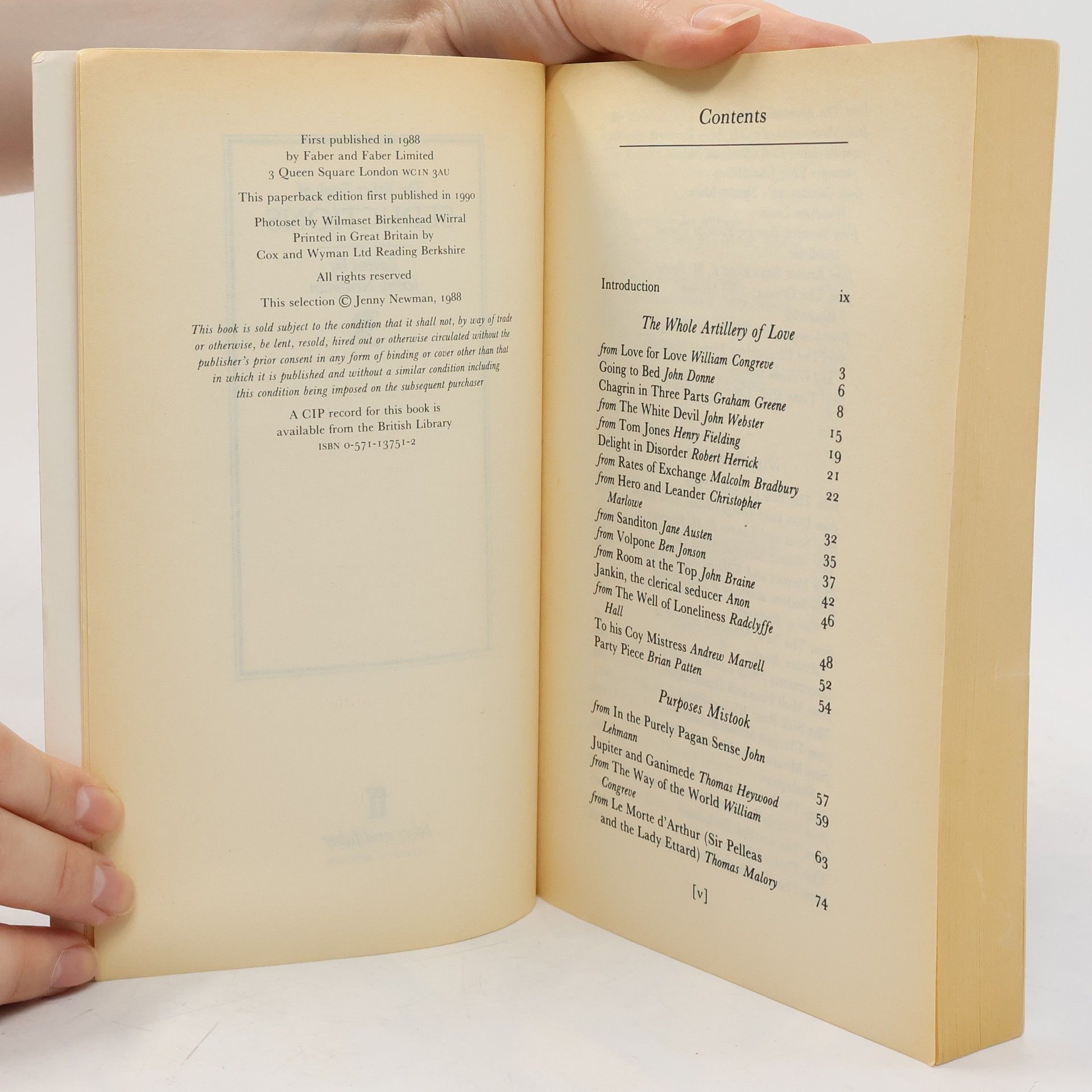 Jenny Newman The Faber Book of Seductions