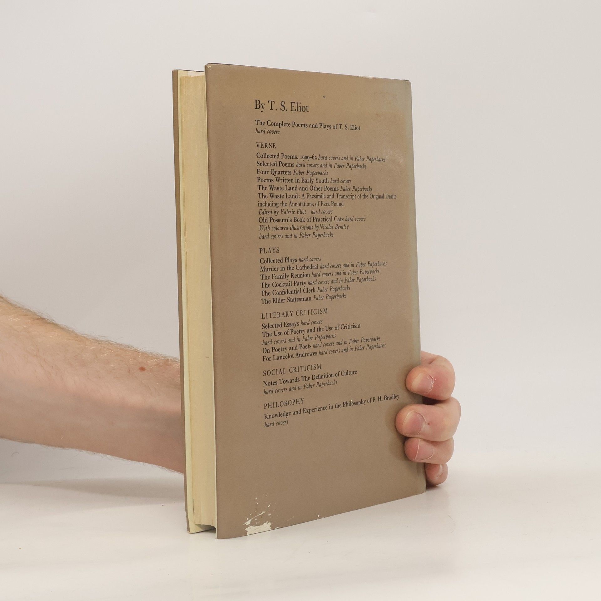 Thomas Stearns Eliot Selected Prose of T.S. Eliot