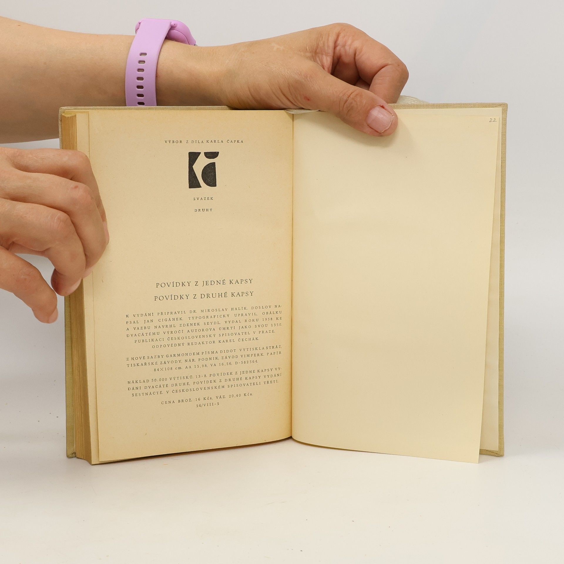 Karel Čapek Povídky z jedné kapsy. Povídky z druhé kapsy