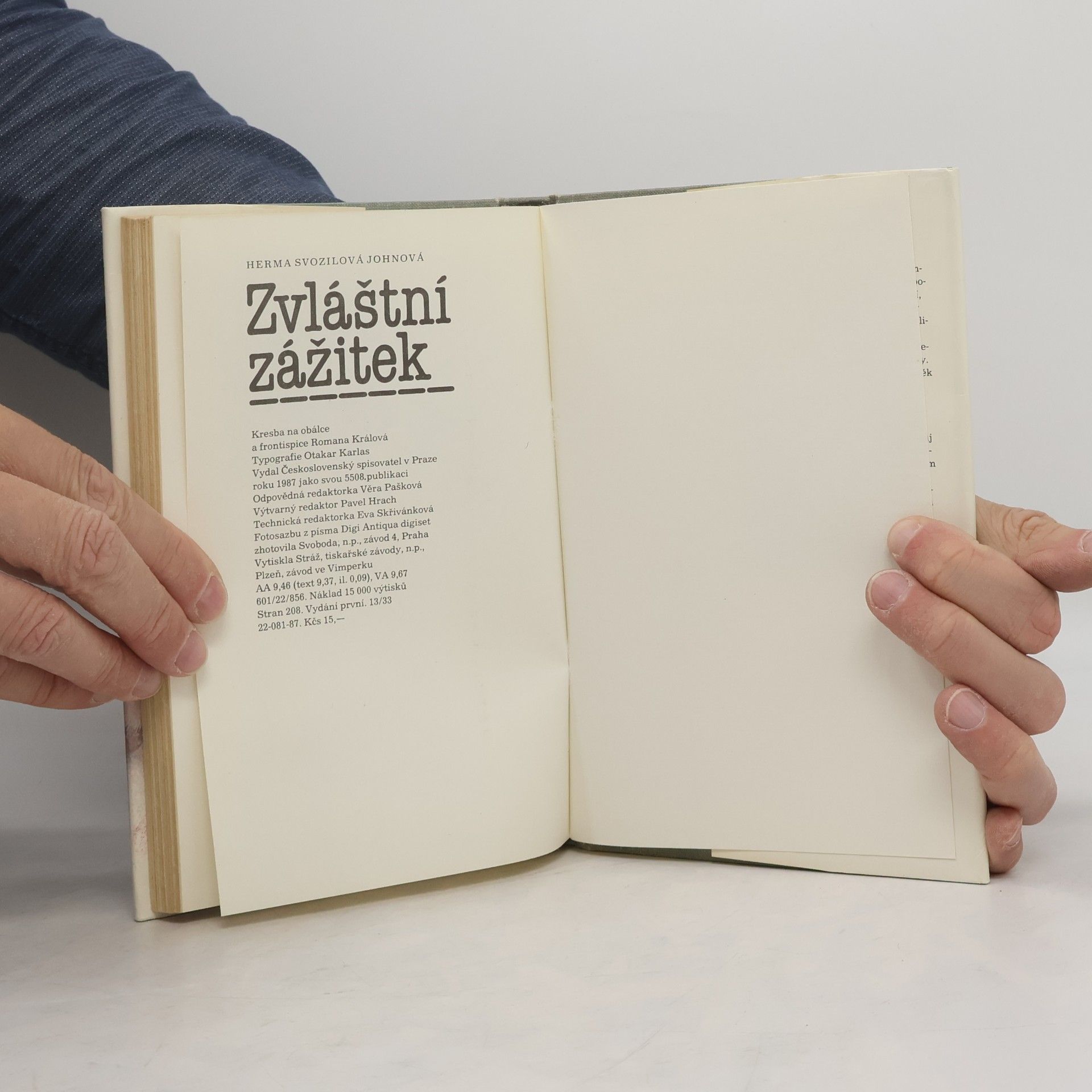 Herma Svozilová Johnová Zvláštní zážitek