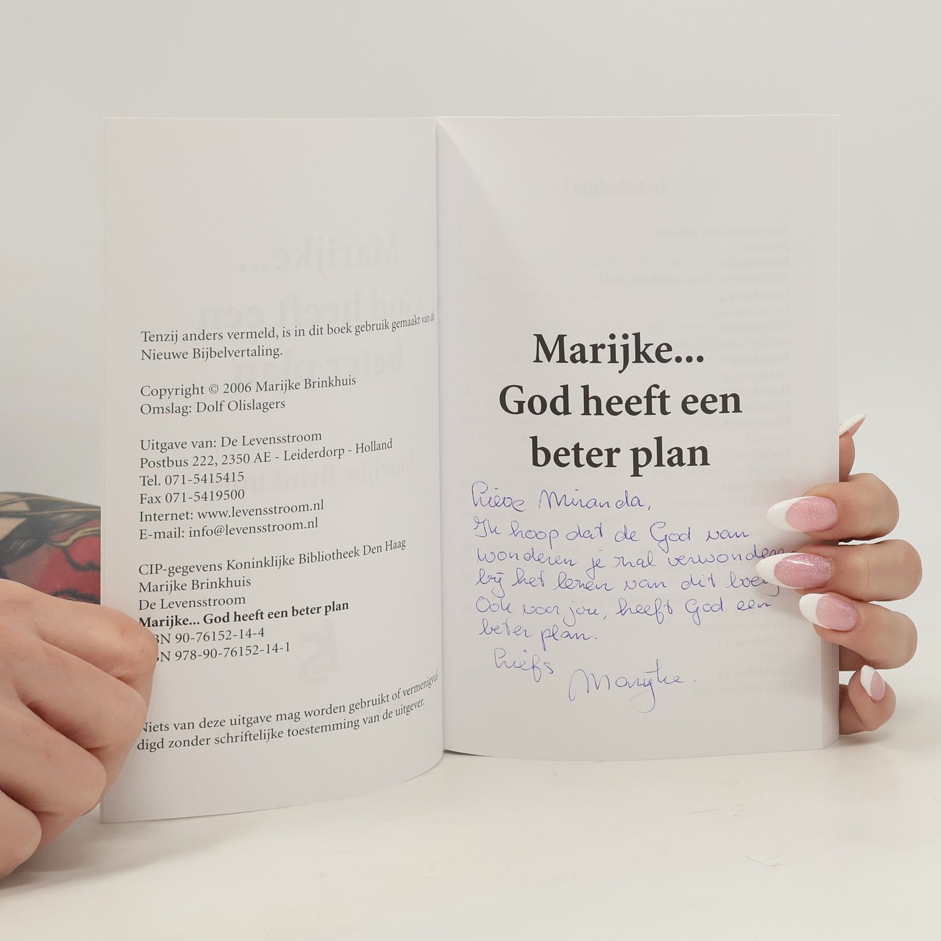 Marijke Brinkhuis Marijke... God heeft een beter plan!