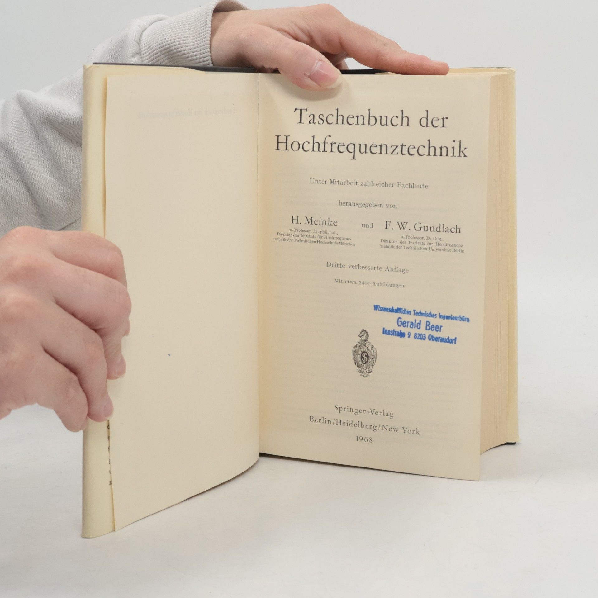 Hans Heinrich Meinke Taschenbuch der Hochfrequenztechnik