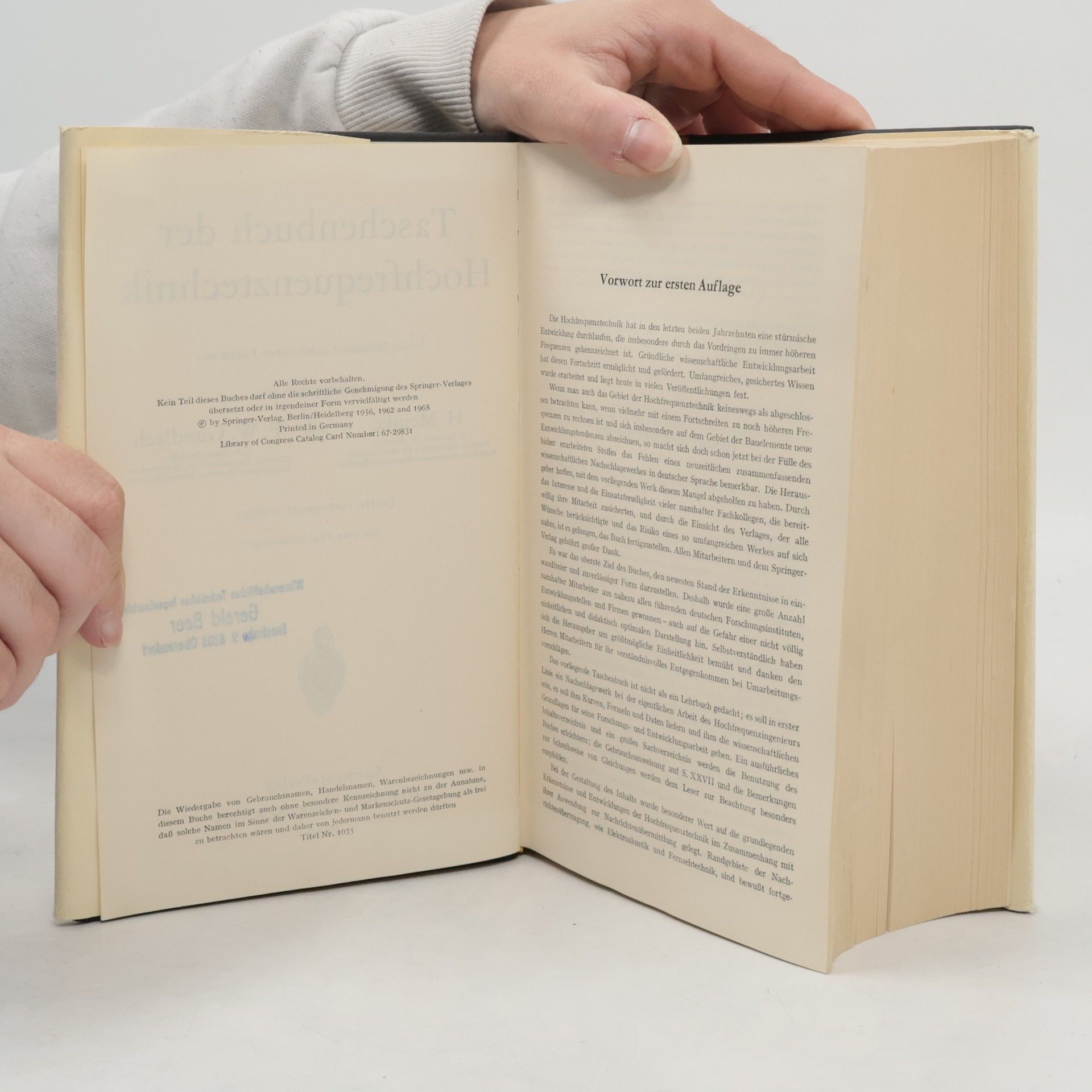 Hans Heinrich Meinke Taschenbuch der Hochfrequenztechnik