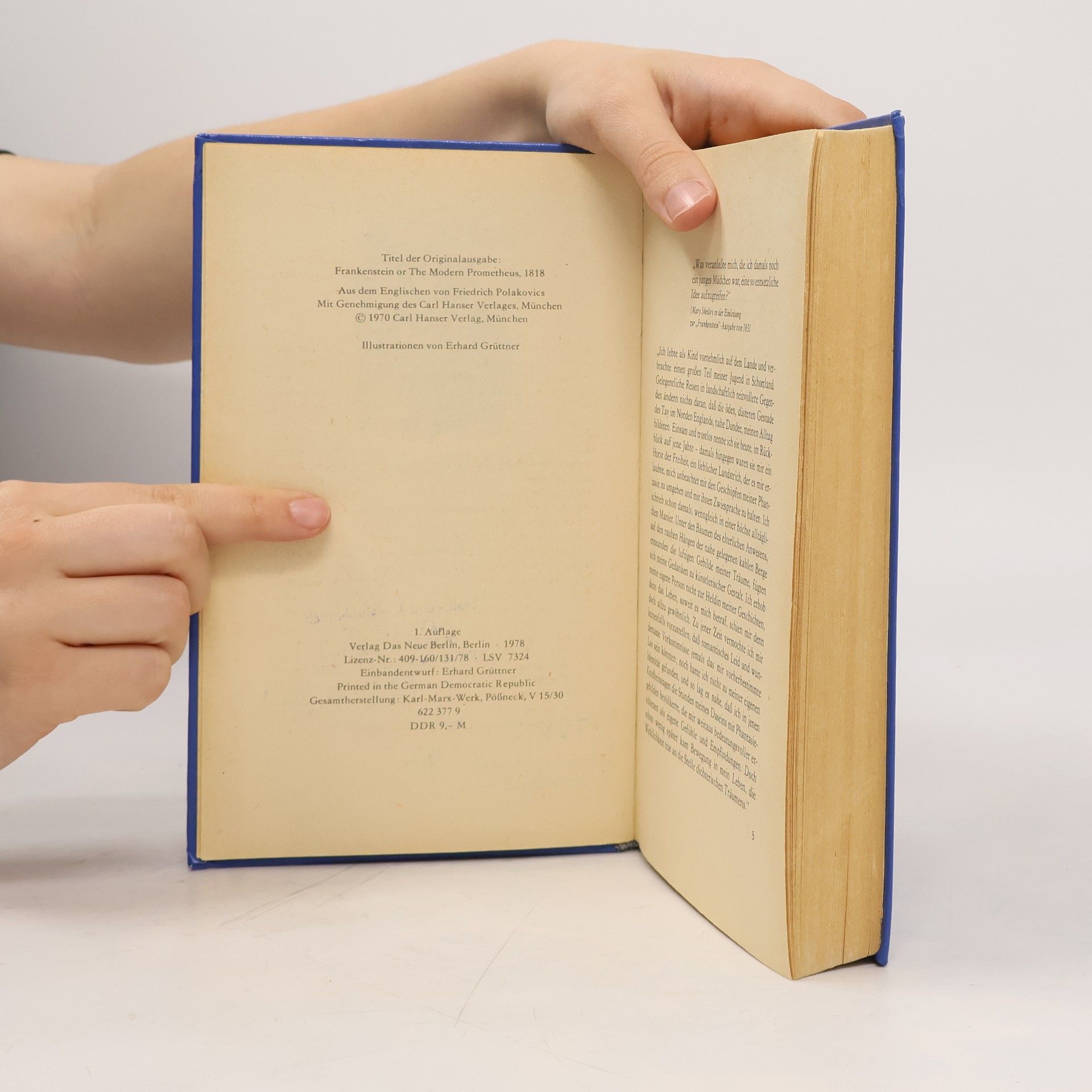 Mary Shelley Frankenstein oder der neue Prometheus