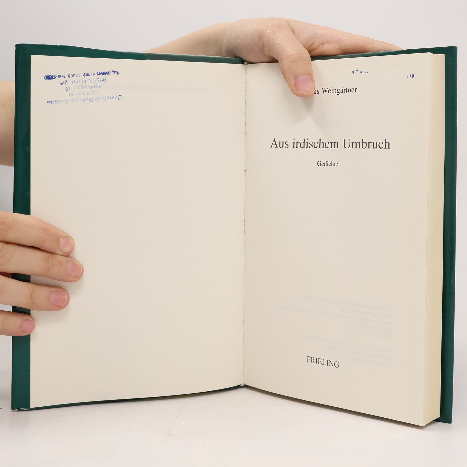 Klaus Weingärtner Aus irdischem Umbruch