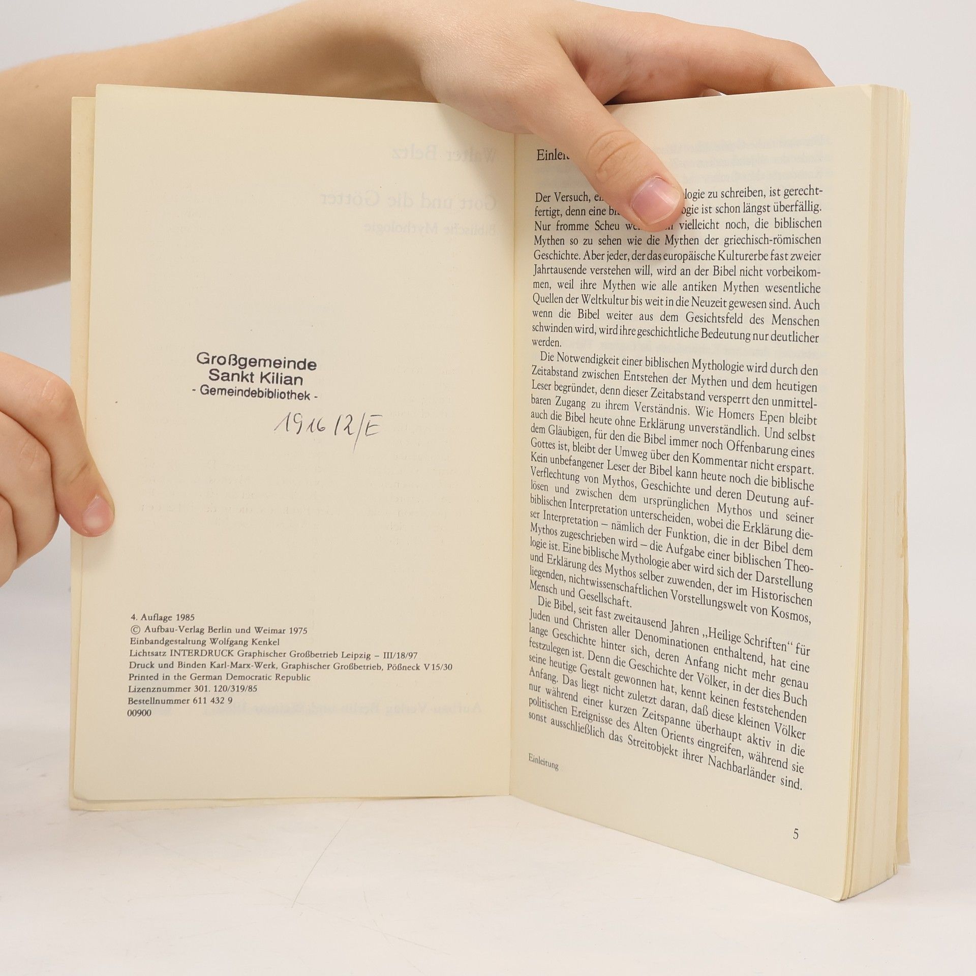 Walter Beltz Gott und die Götter. Biblische Mythologie