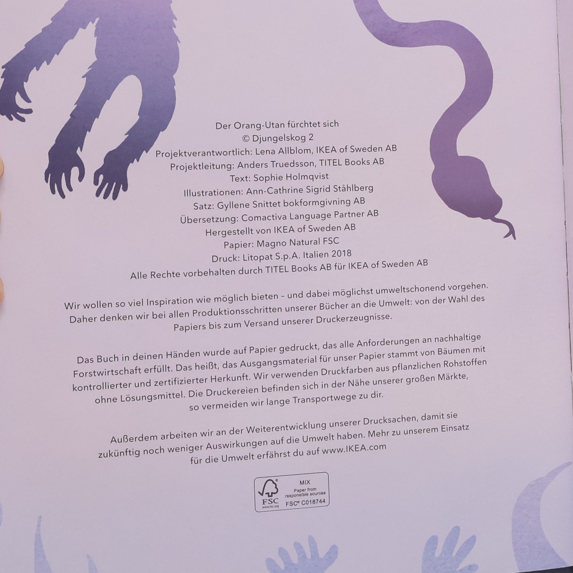 Sophie Holmqvist Der Orang-Utan fürchtet sich
