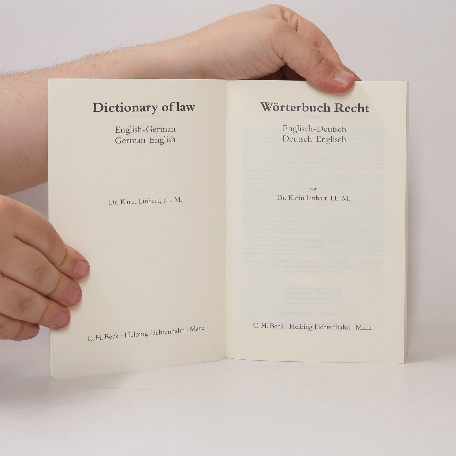 Karin Linhart Wörterbuch Recht, Deutsch-Englisch/Englisch-Deutsch
