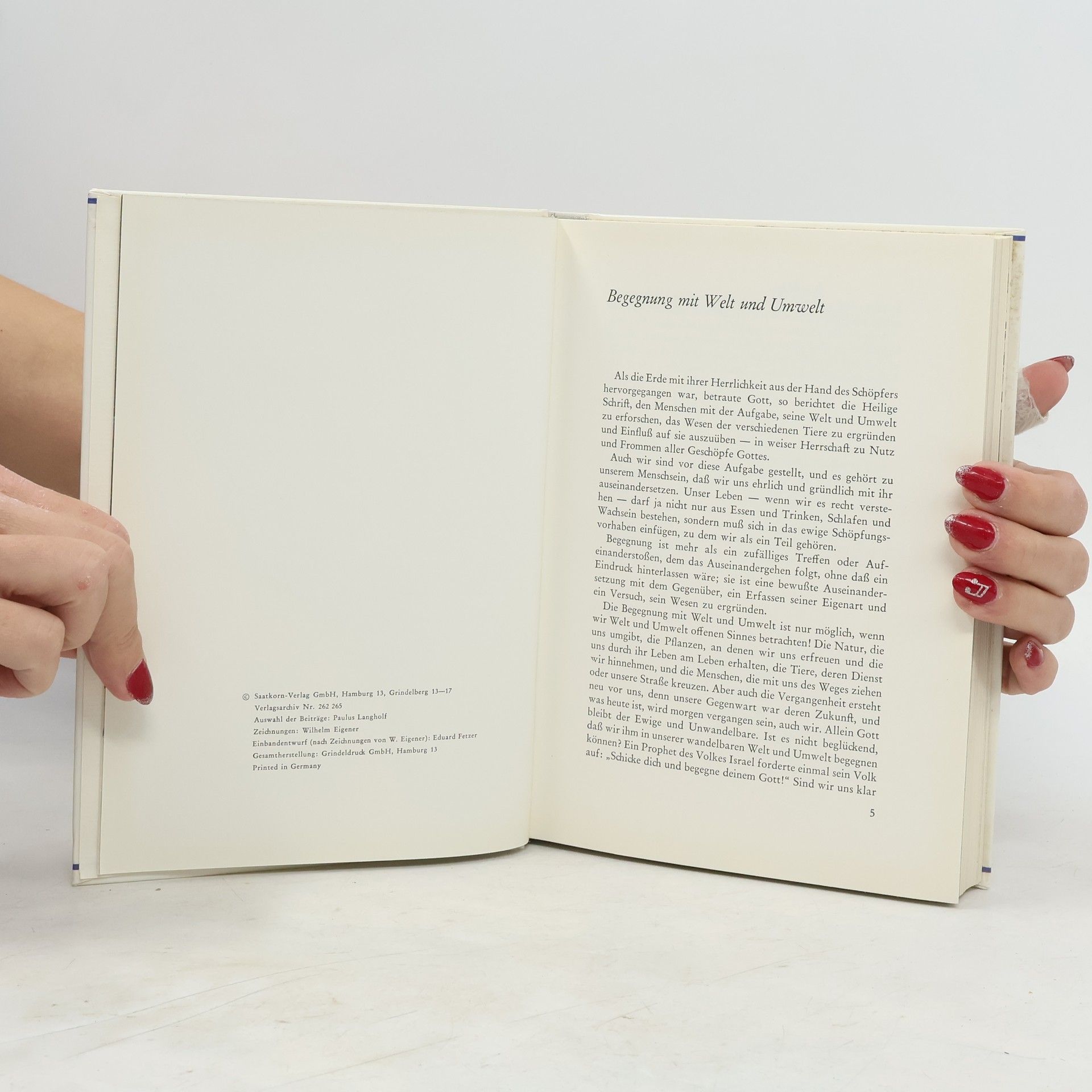 Various authors Begegnung mit welt und Umwelt