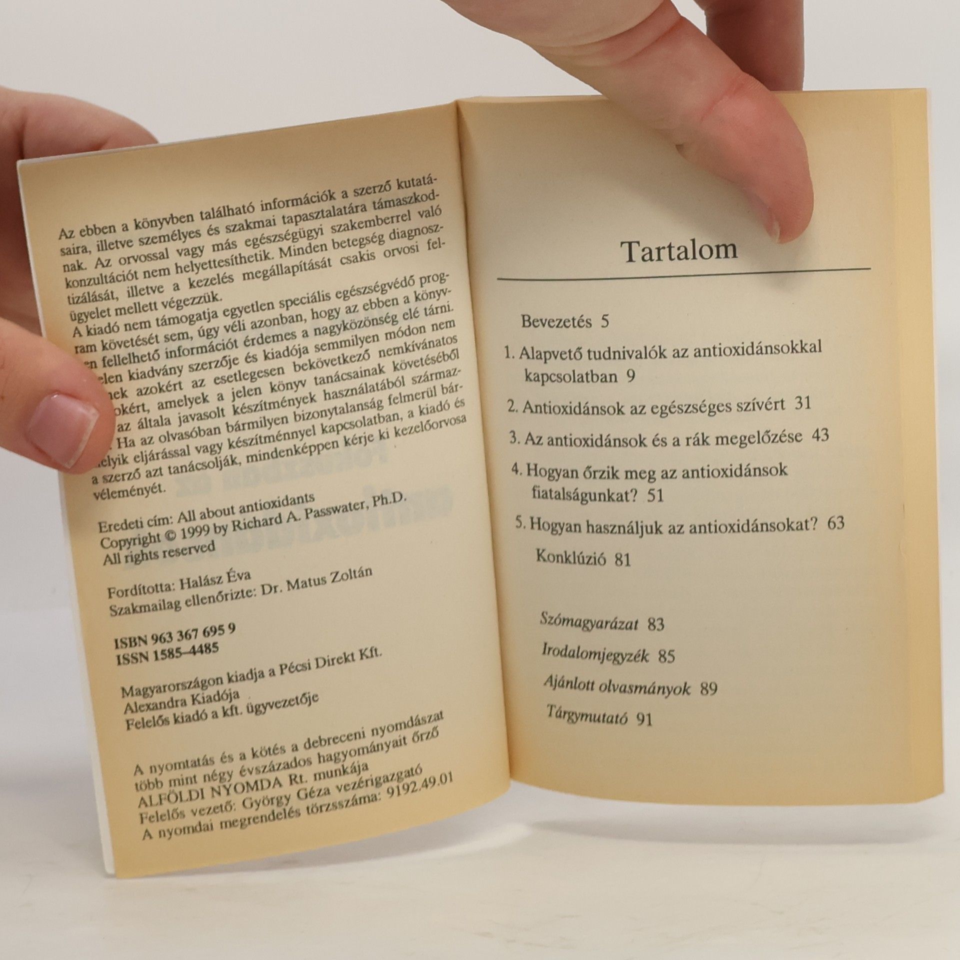 Richard A. Passwater Fókuszban az antioxidánsok