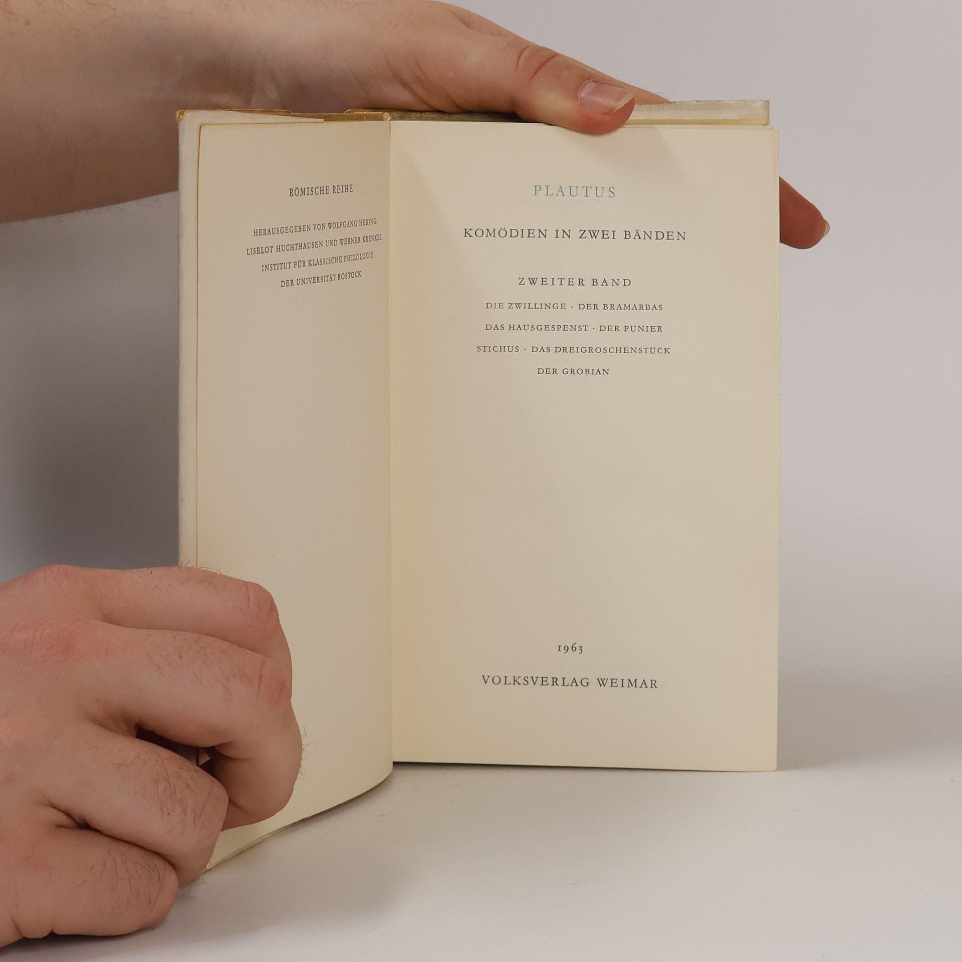 Plautus Komödien in zwei Bänden. Zweiter Band