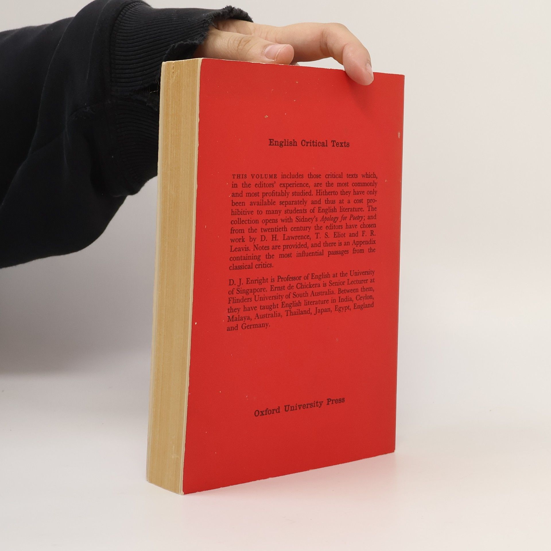 Ernst de Chickera English Critical Texts