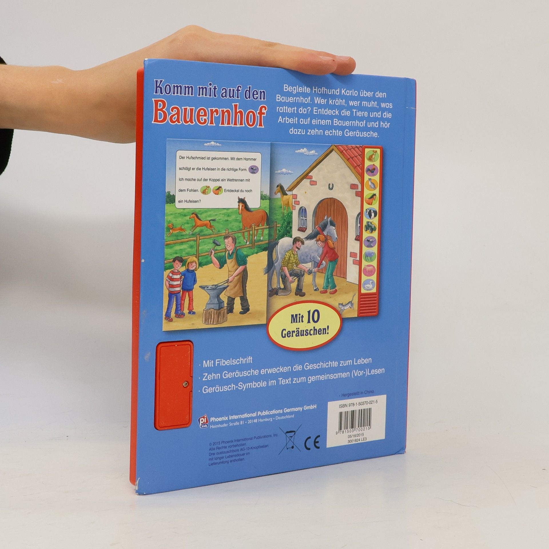 Axel Dissmann Komm mit auf den Bauernhof - Vorlese-Pappbilderbuch mit 10 Geräuschen und Fibelschrift