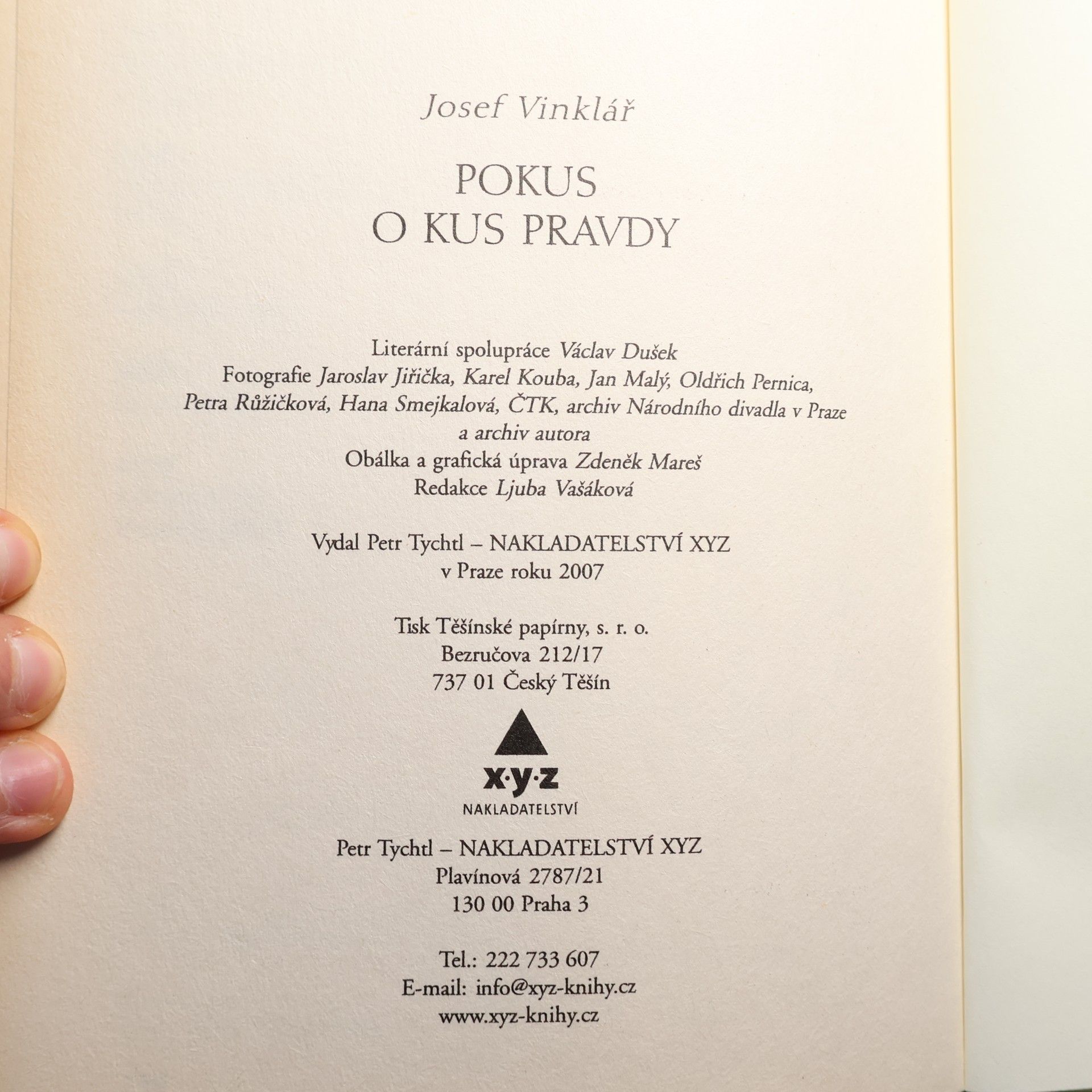 Josef Vinklář Pokus o kus pravdy