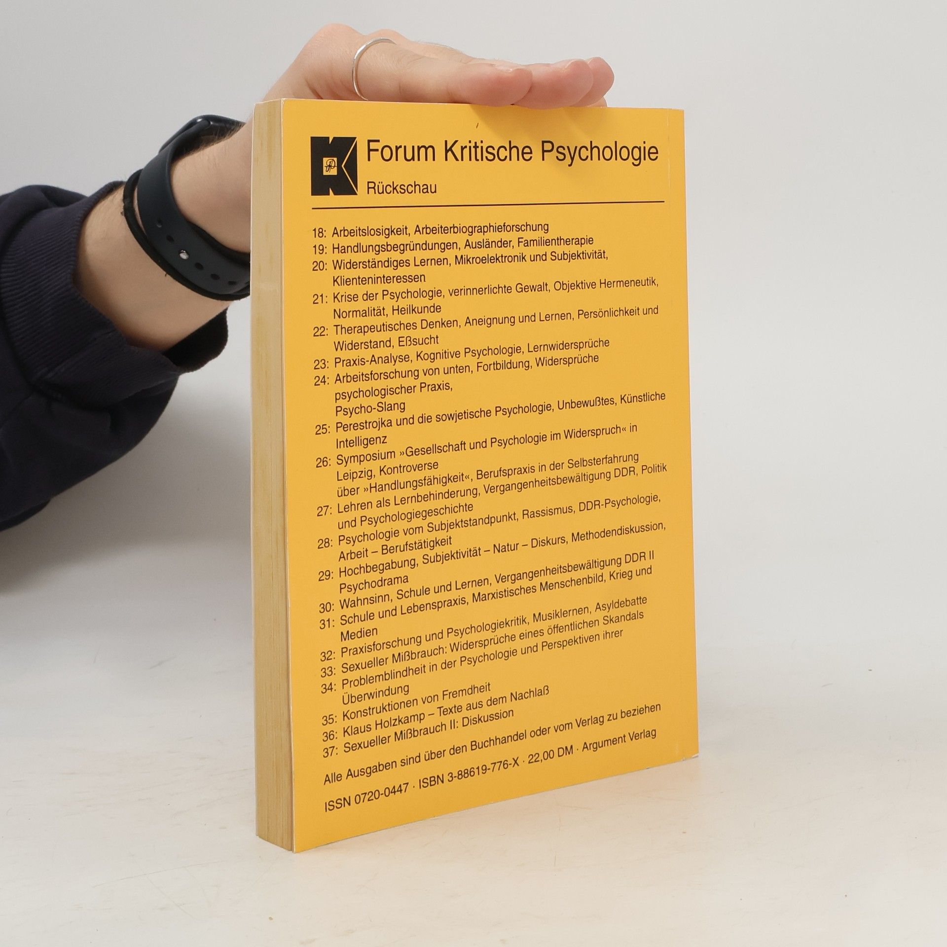 Forum Kritische Psychologie - 38: Lernen. Holzkamp-Colloquium.