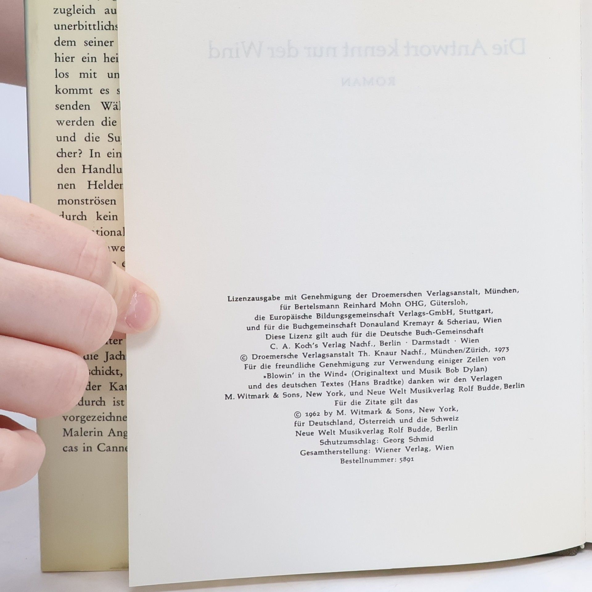 Johannes Mario Simmel Die Antwort kennt nur der Wind