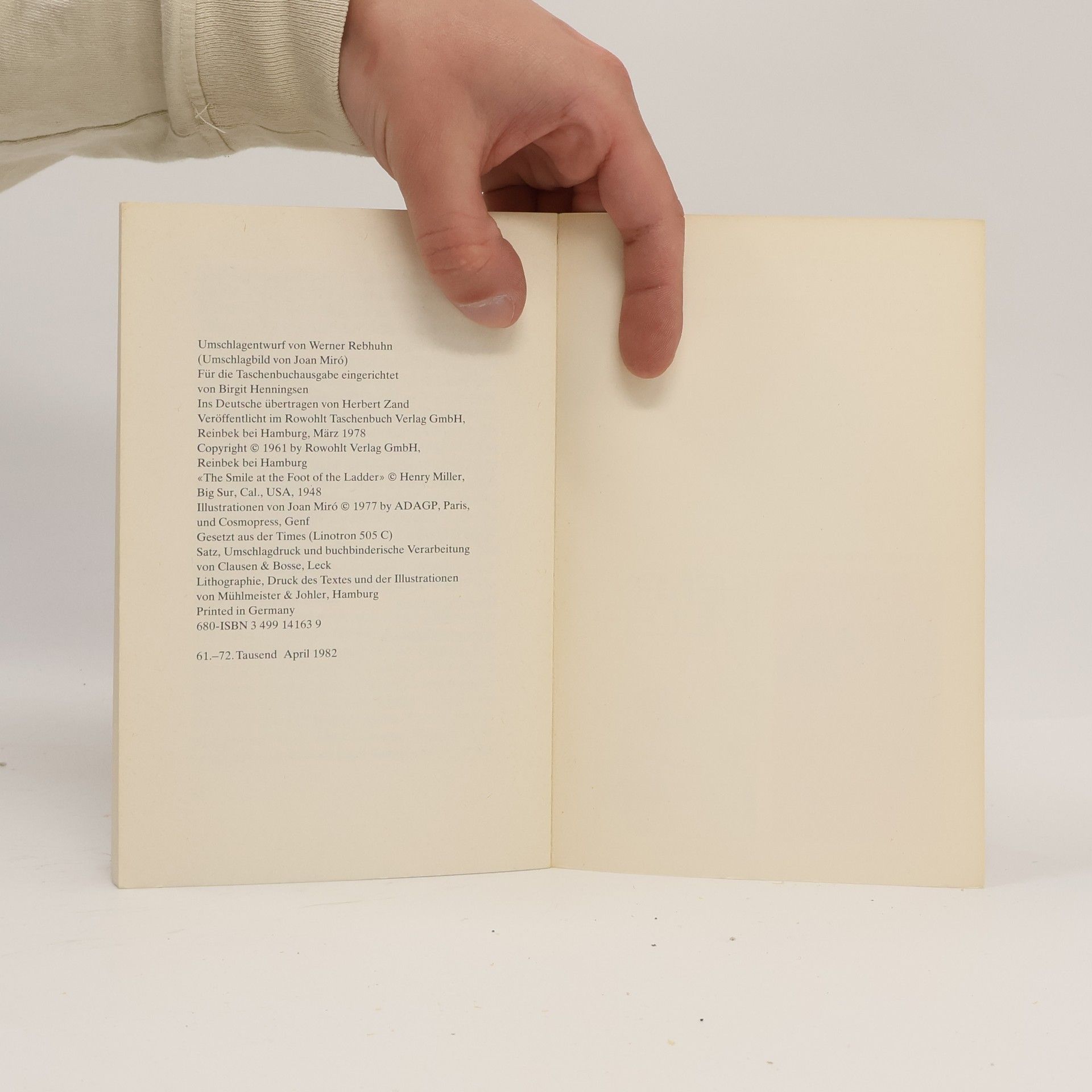 Henry Miller Das Lächeln am Fuße der Leiter