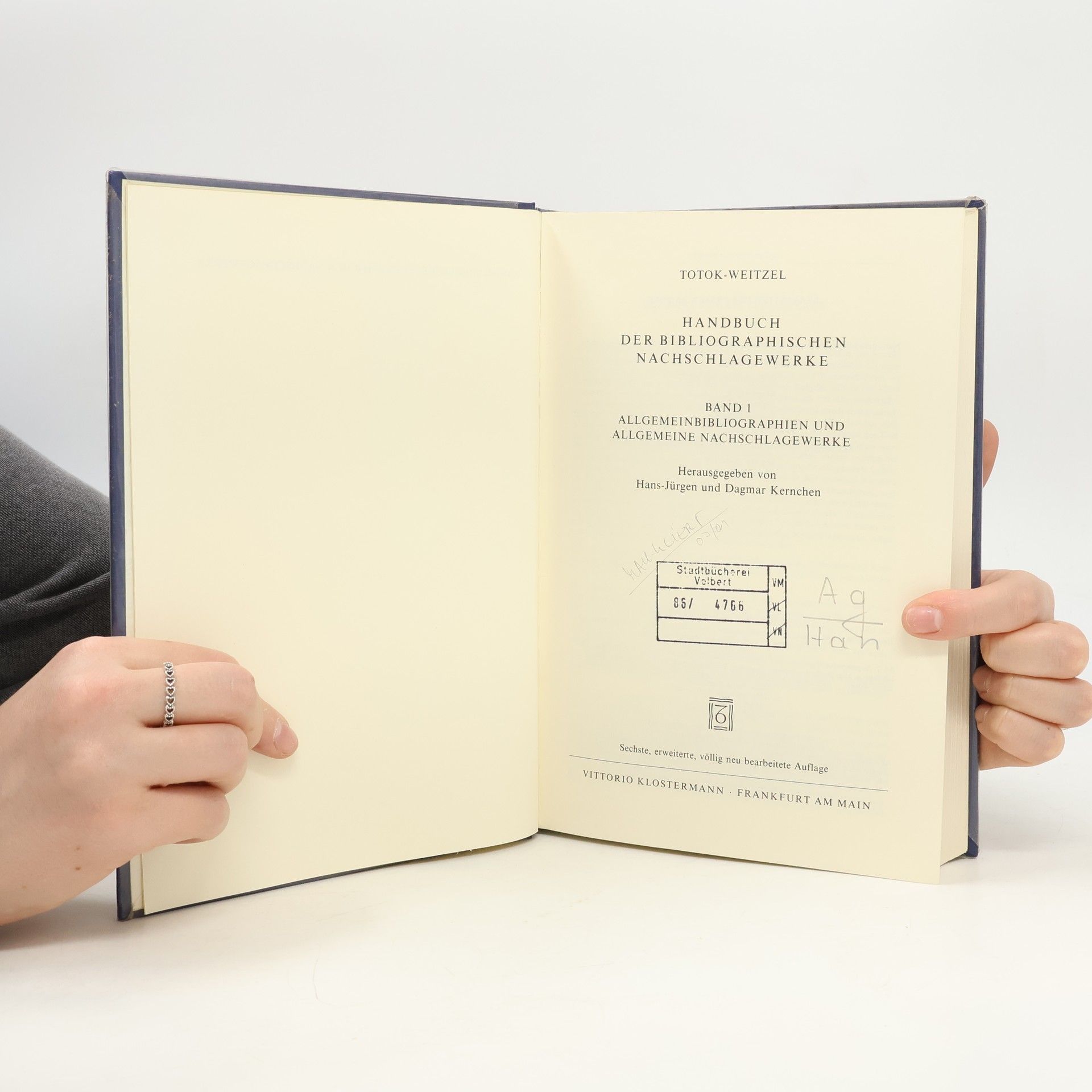 Wilhelm Totok Handbuch der bibliographischen Nachschlagewerke