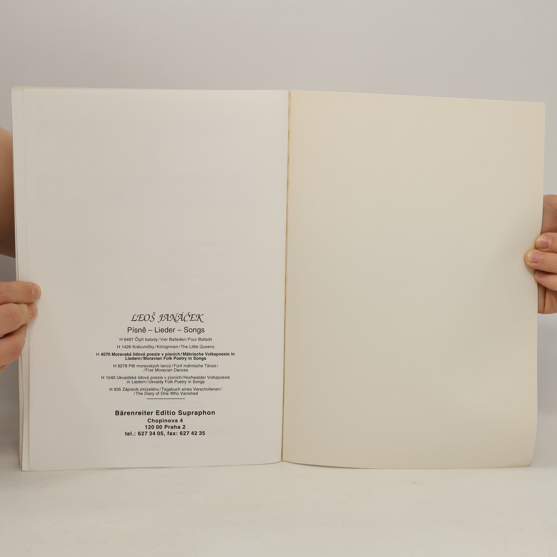 Leoš Janáček Moravská lidová poesie v písních. Mährische Volkspoesie in Liedern