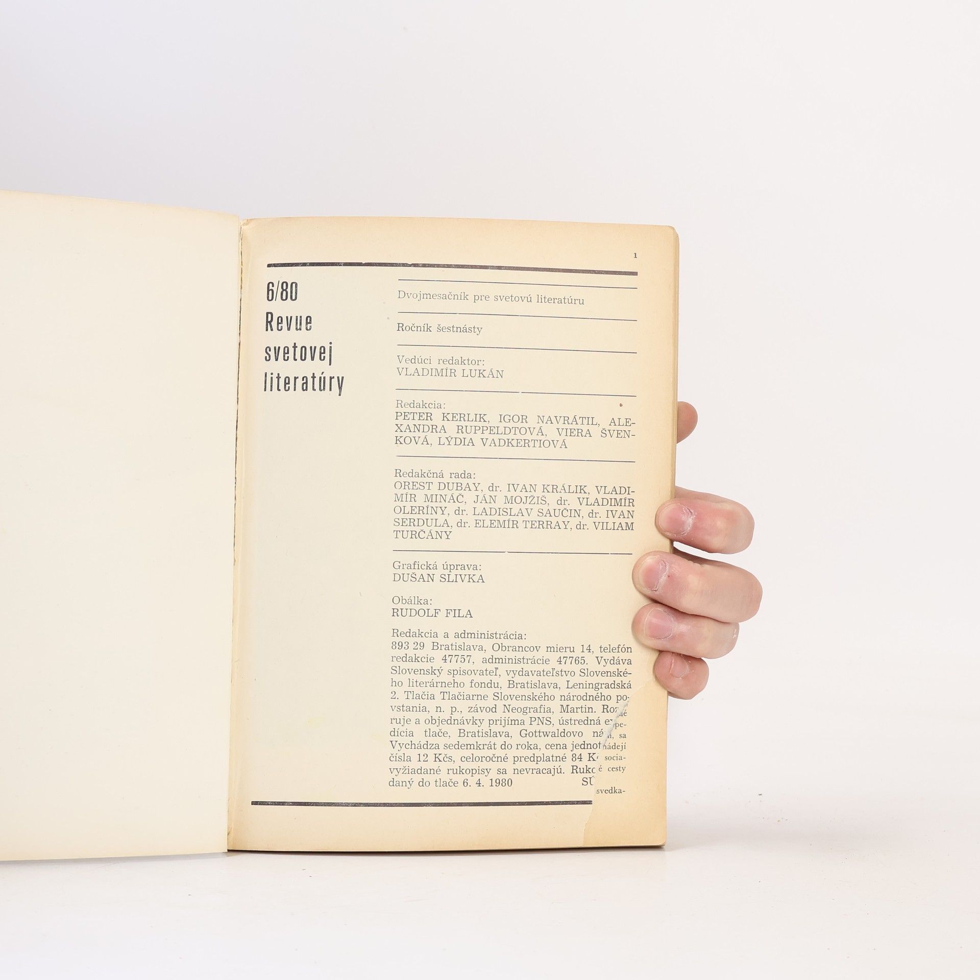 Kolektiv autorů Revue svetovej literatúry 6/1980