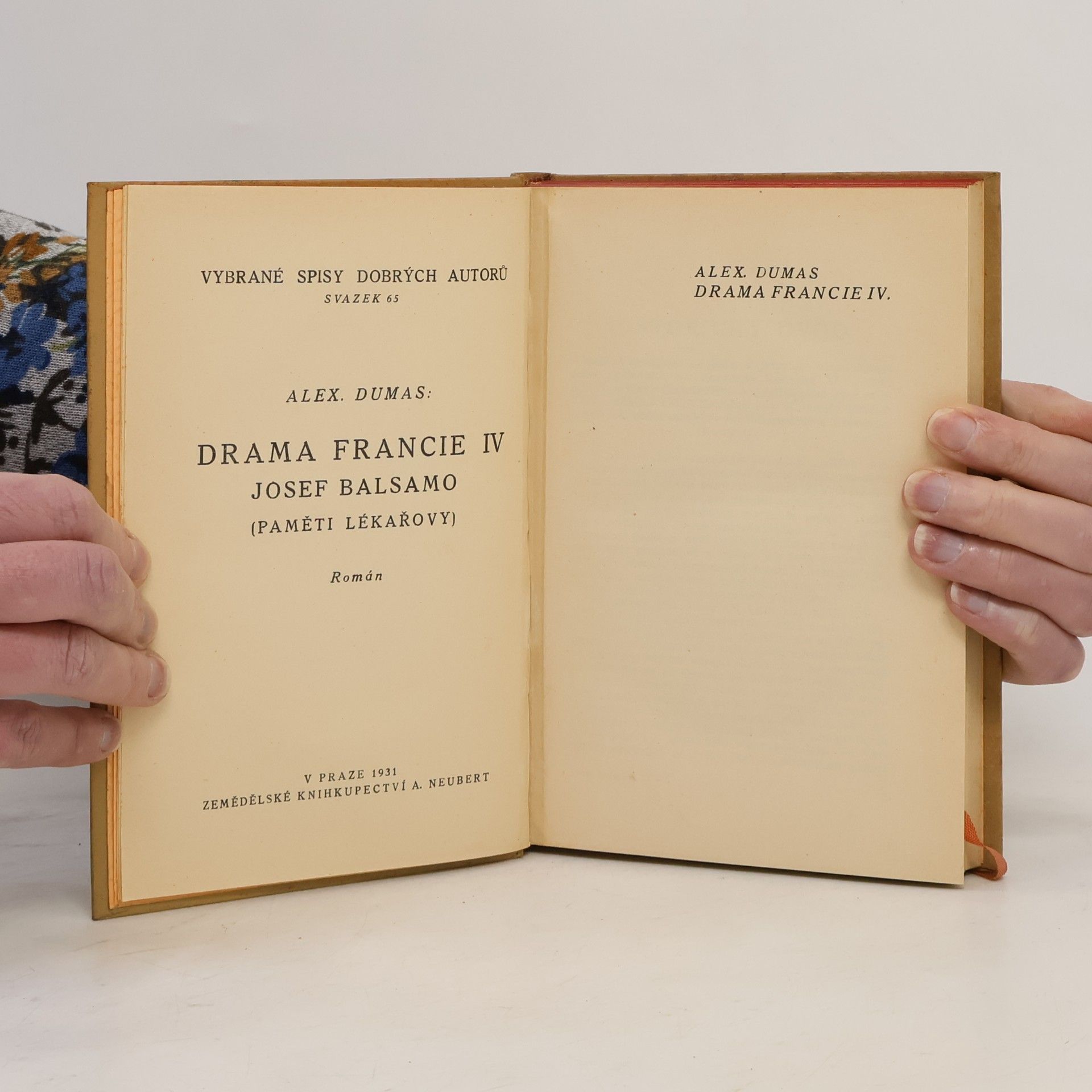 Alexandre Dumas starší Josef Balsamo IV.