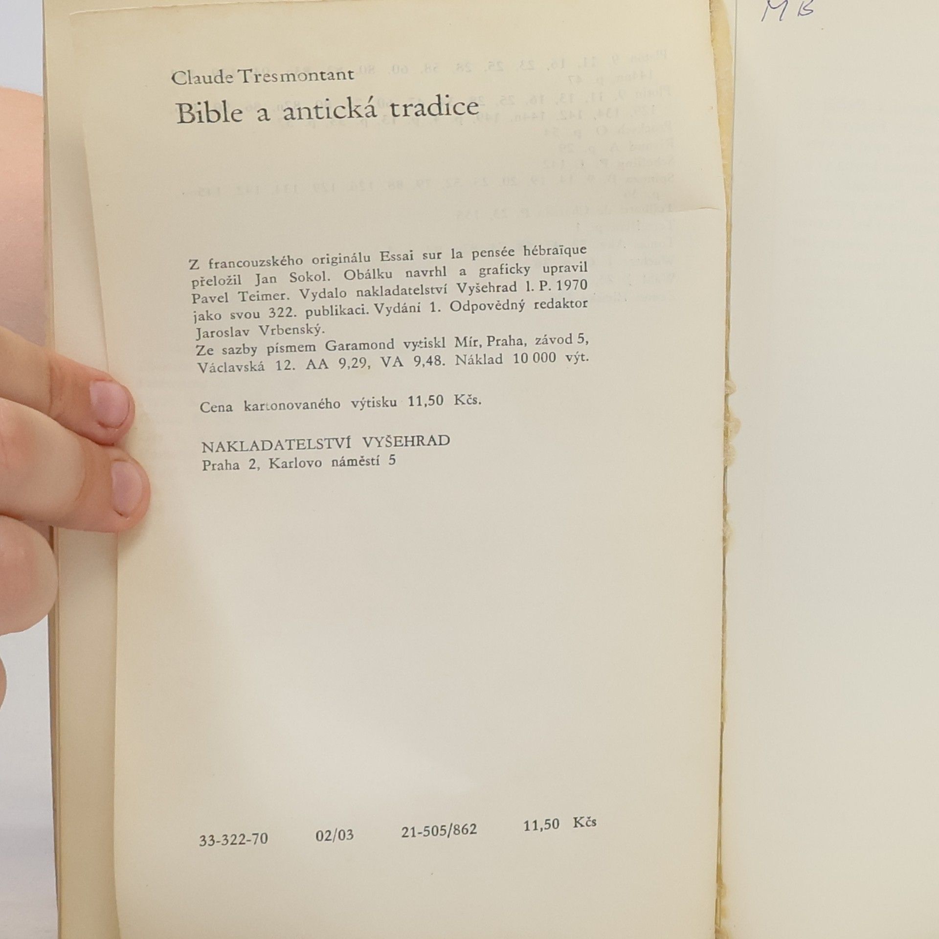 Claude Tresmontant Bible a antická tradice