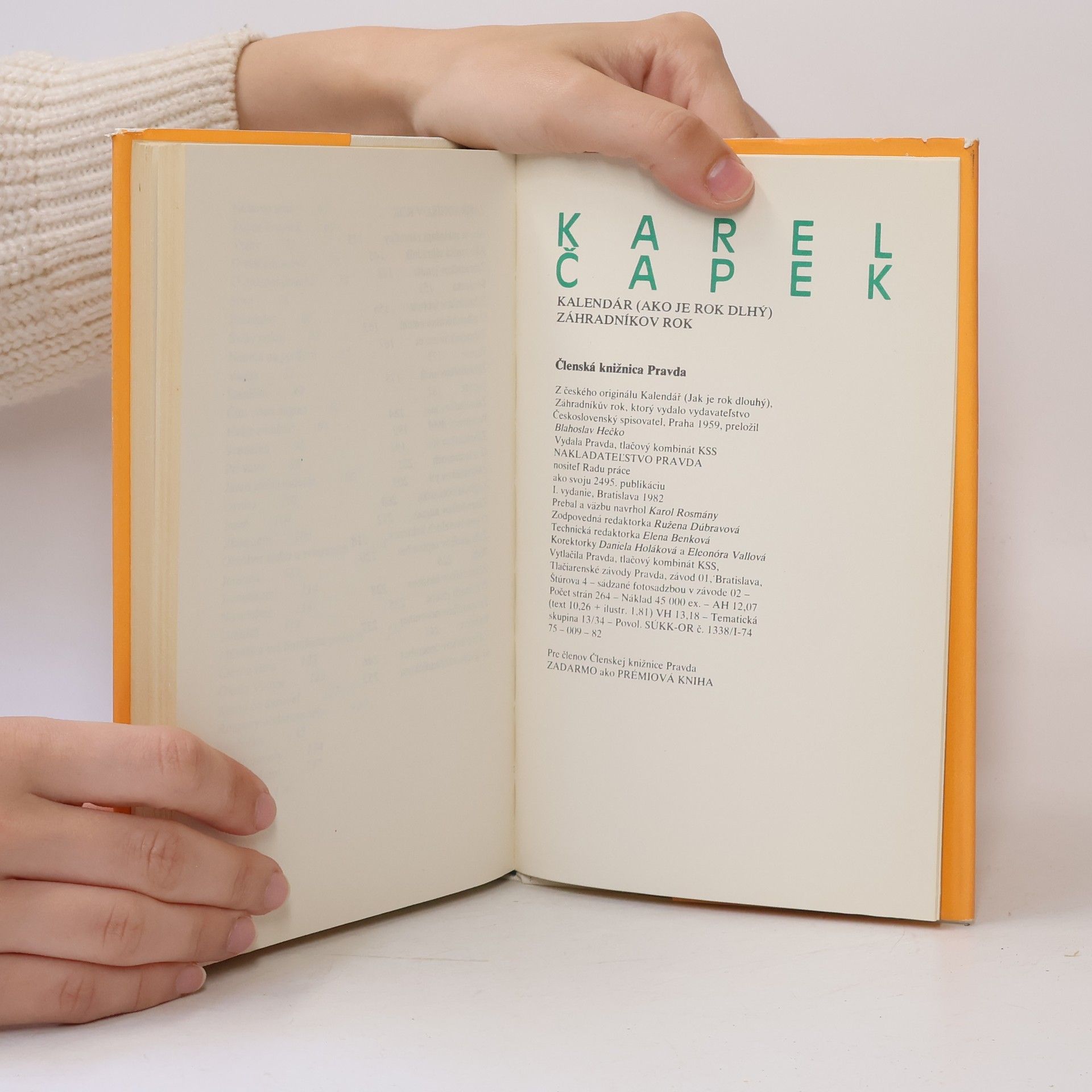 Karel Čapek Kalendár. Záhradníkov rok