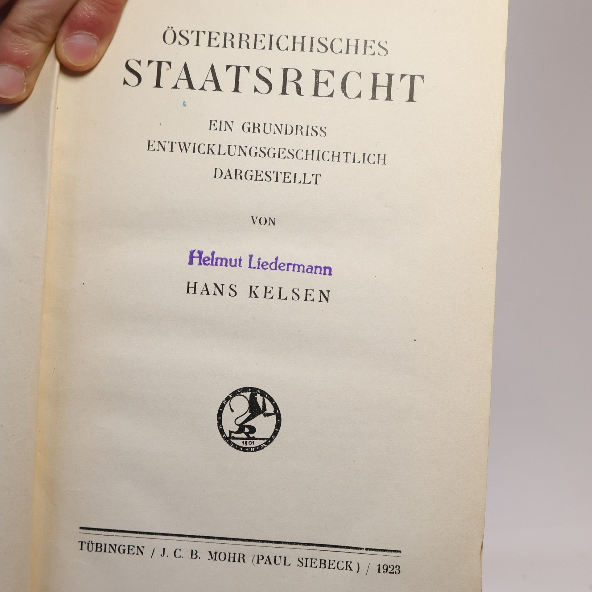 Hans Kelsen Österreichisches Staatsrecht