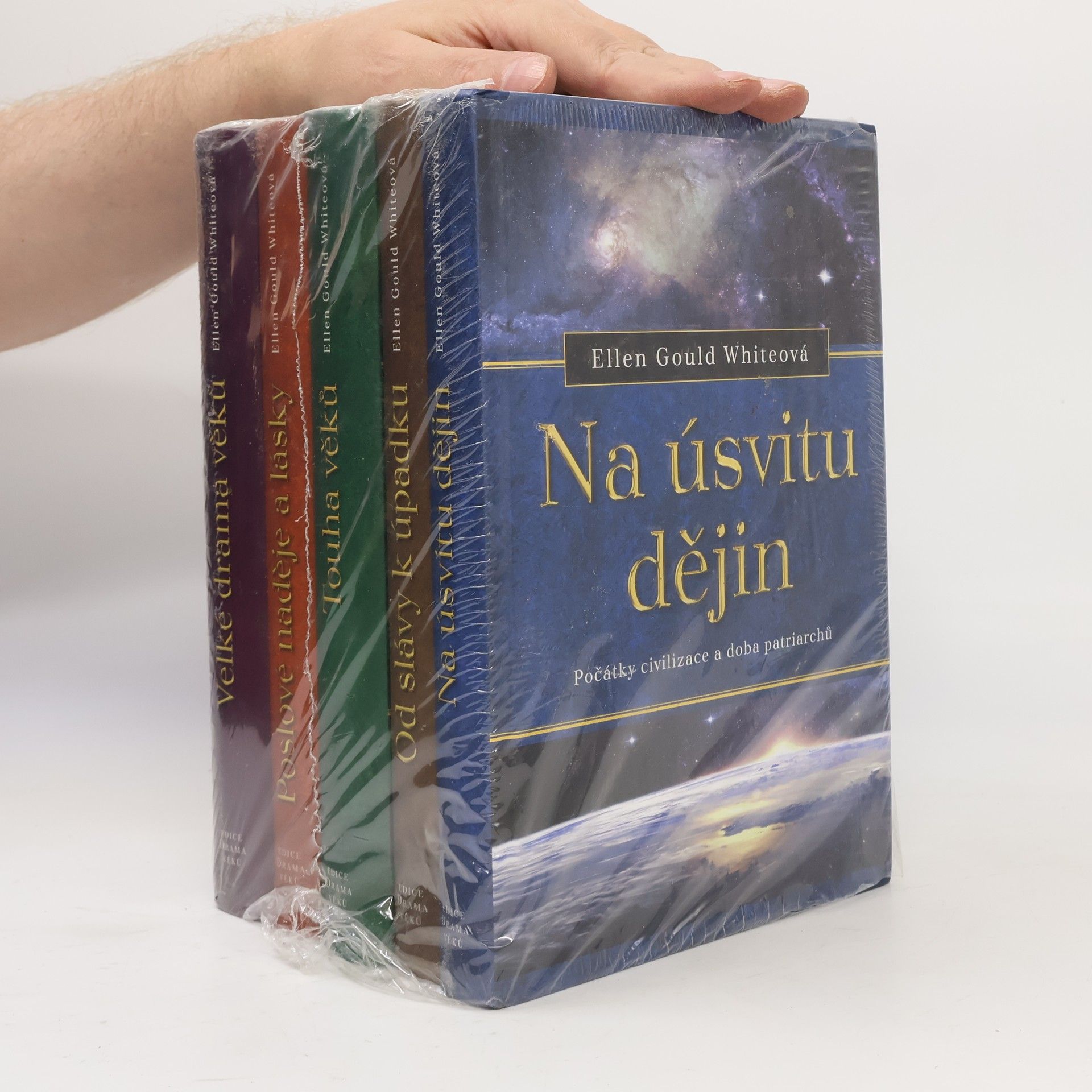 Ellen G. White Na úsvitu dějin. Od slávy k úpadku. Touha věků. Poslové naděje a lásky. Velké drama věků