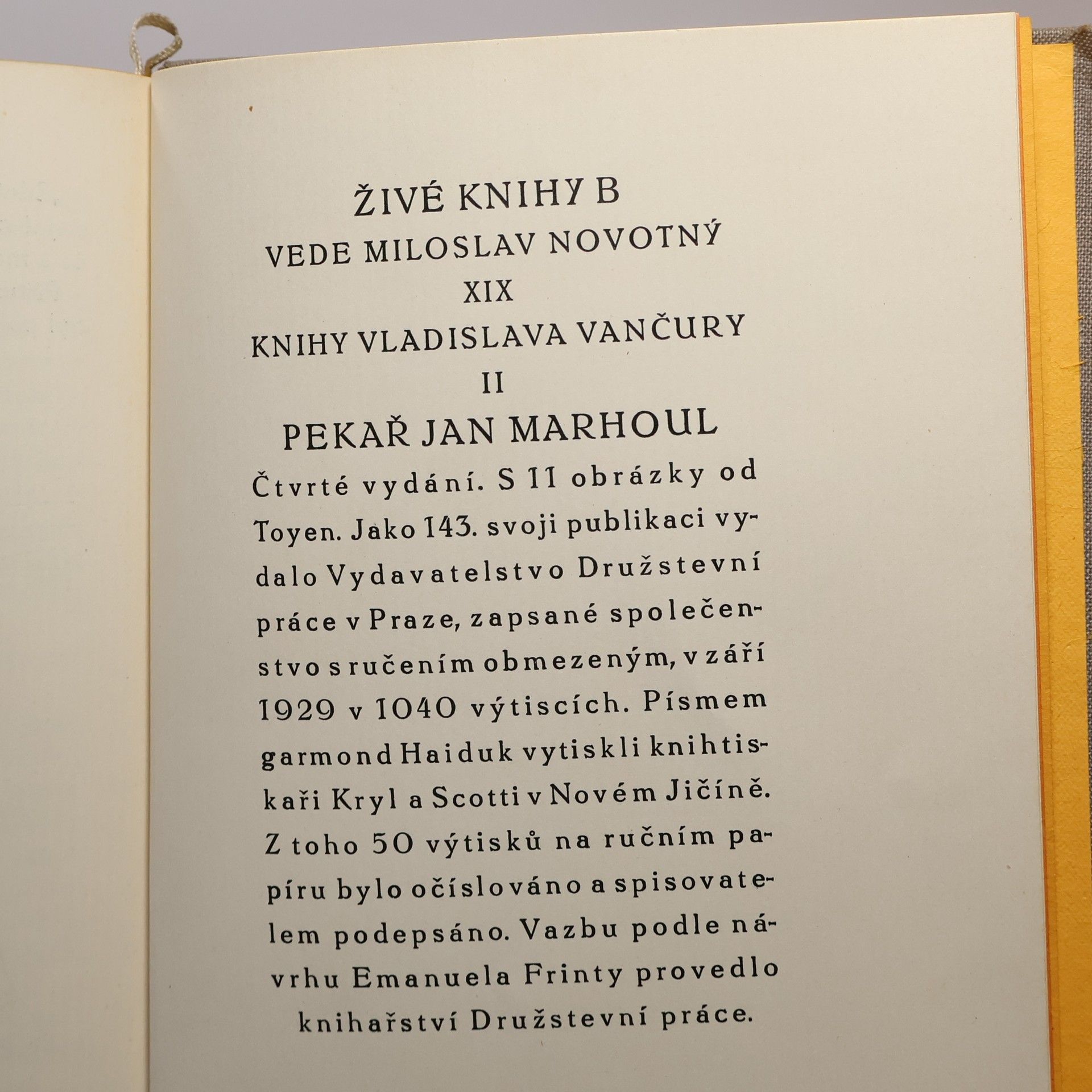 Vladislav Vančura Pekař Jan Marhoul