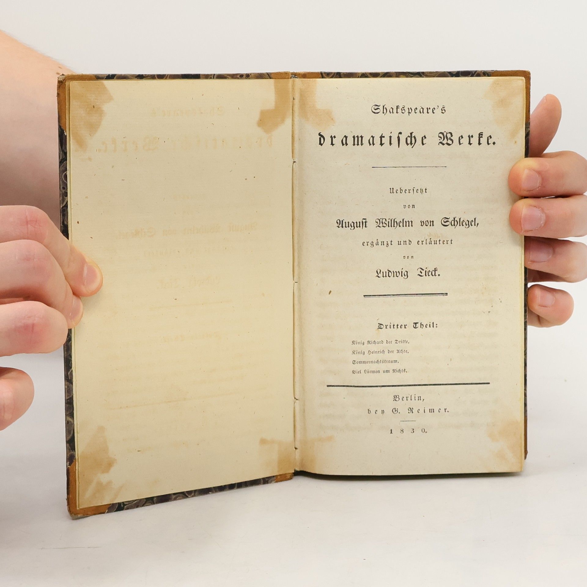 August Wilhelm Schlegel Shakespeare's dramatische Werke 3
