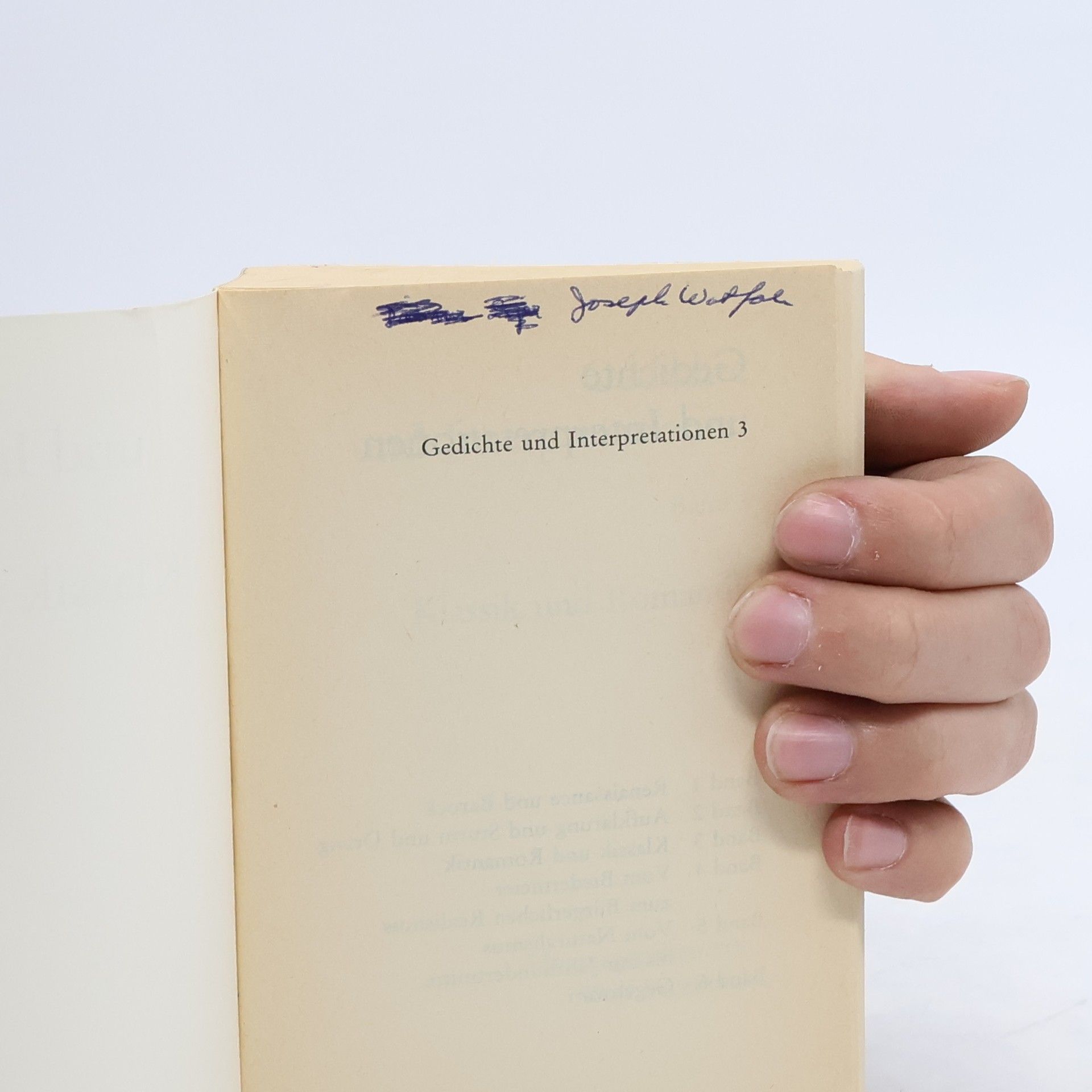 Wulf Segebrecht Gedichte und Interpretationen