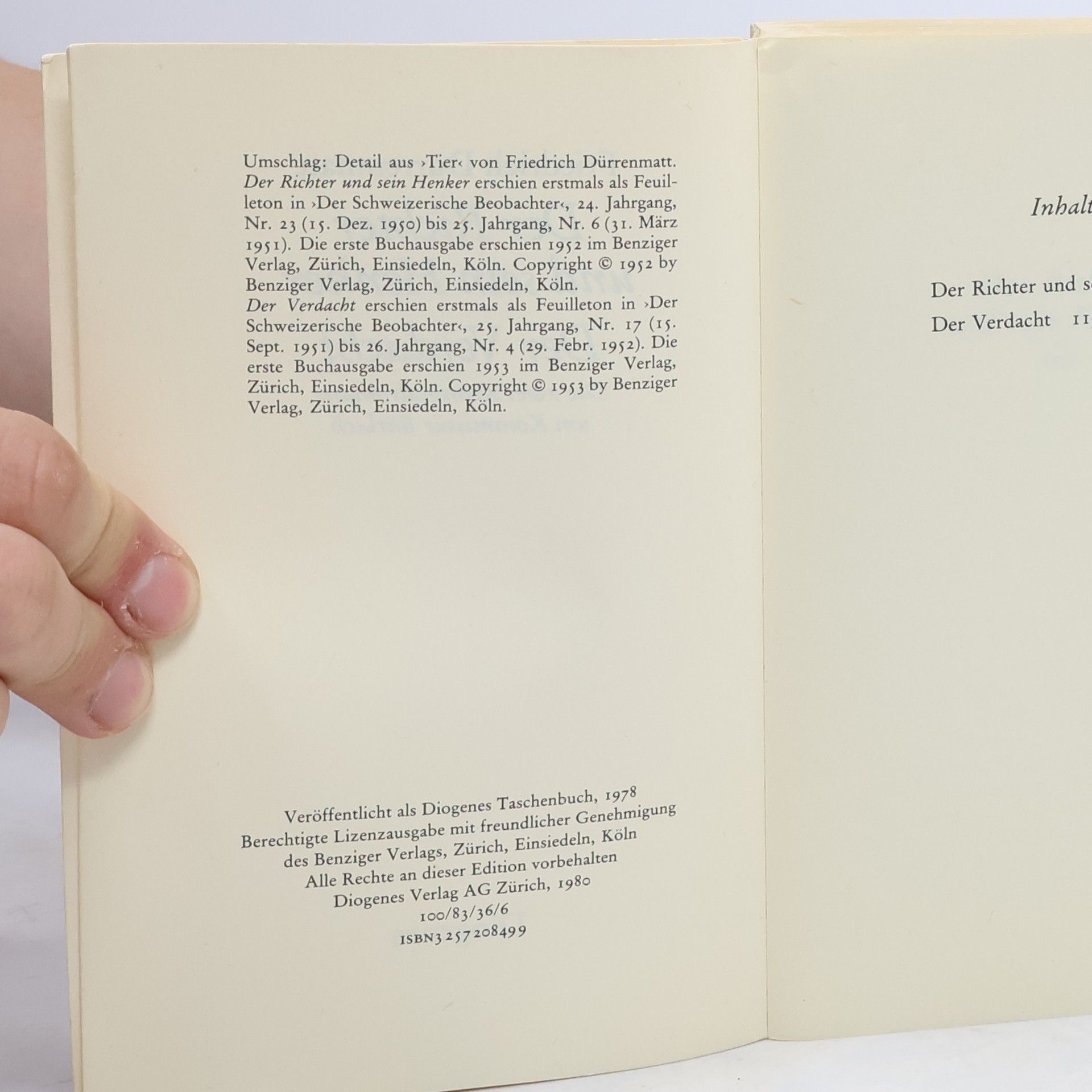 Friedrich Dürrenmatt Der Richter und sein Henker. Der Verdacht